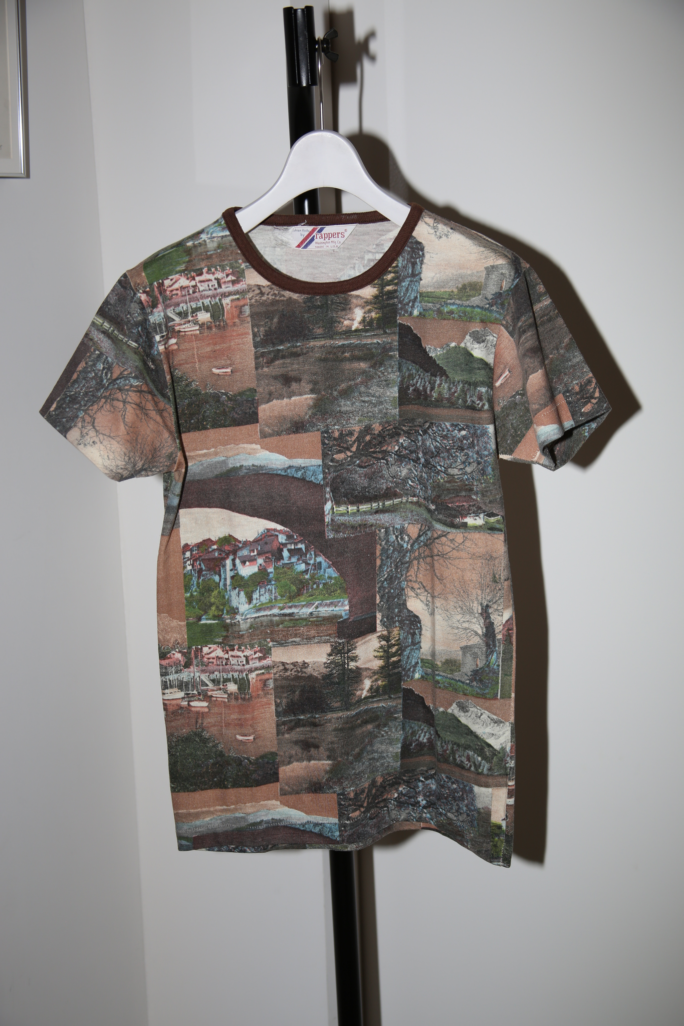 1970 VINTAGE / LANDSCAPE PHOTO PRINTED TRIM T-SHIRT