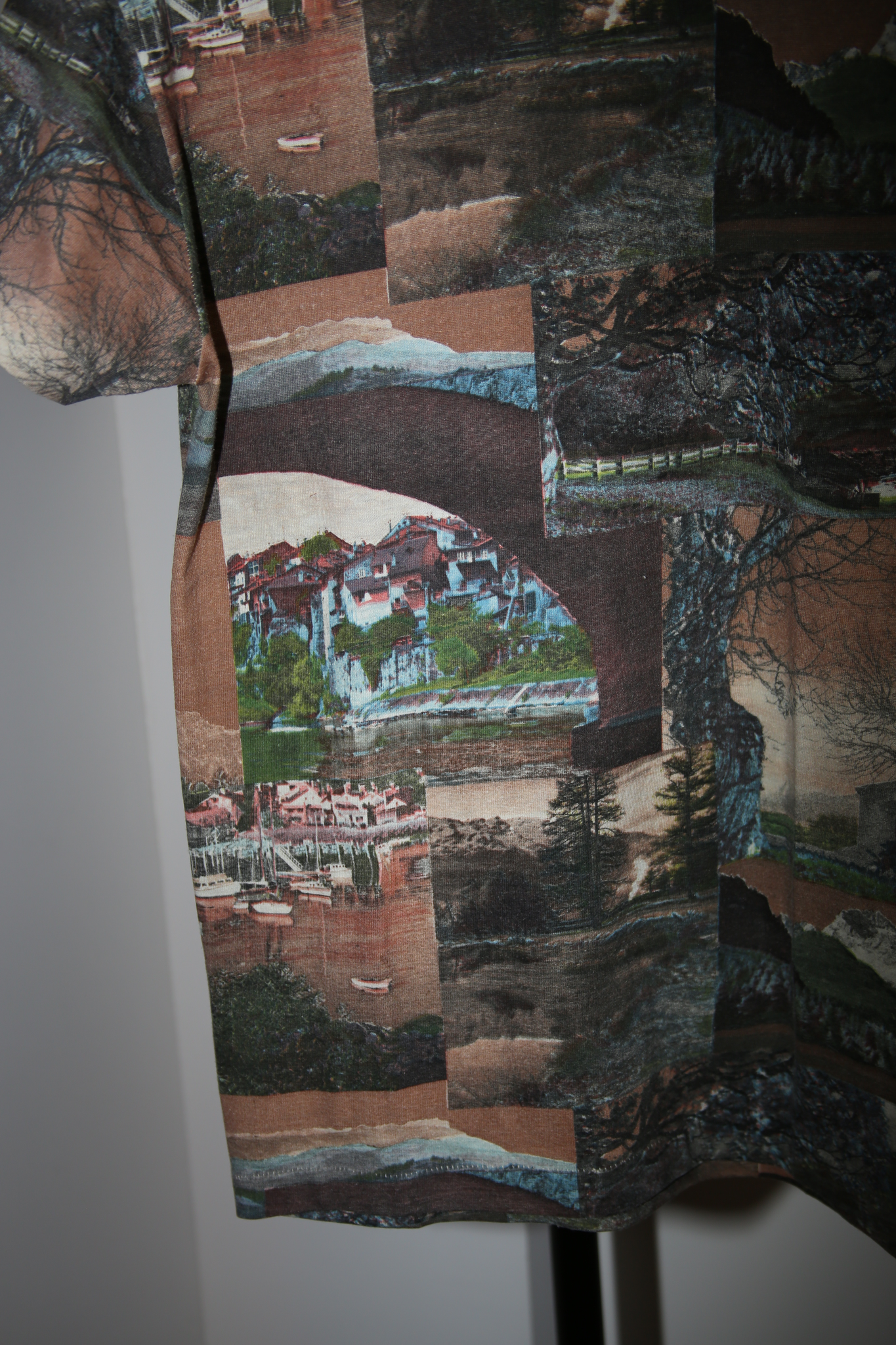 1970 VINTAGE / LANDSCAPE PHOTO PRINTED TRIM T-SHIRT