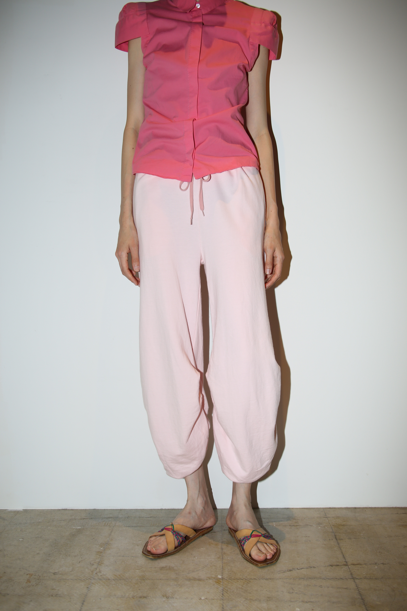 2000 HUSSEIN CHALAYAN / SWEAT PANTS IN BABY PINK
