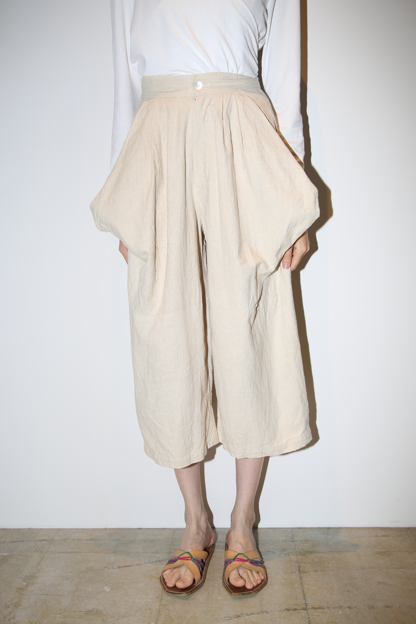 1980 COMME DES GARCONS / SCULPTURE WIDE CROPPED PANTS
