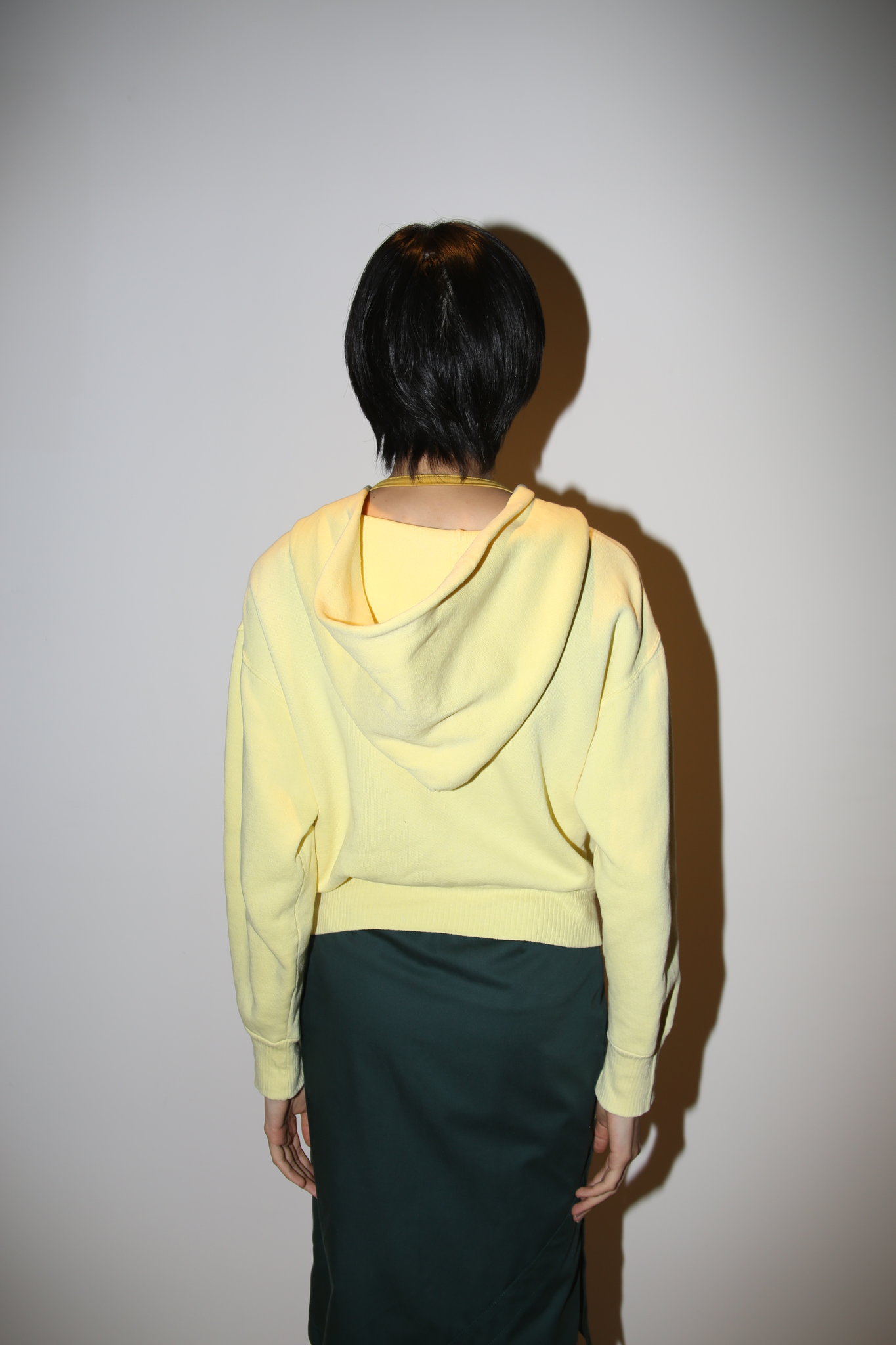 1960 VINTAGE / SHORT LENGTH COTTON ZIP UP HOODIE WITH HARINUKI RIB
