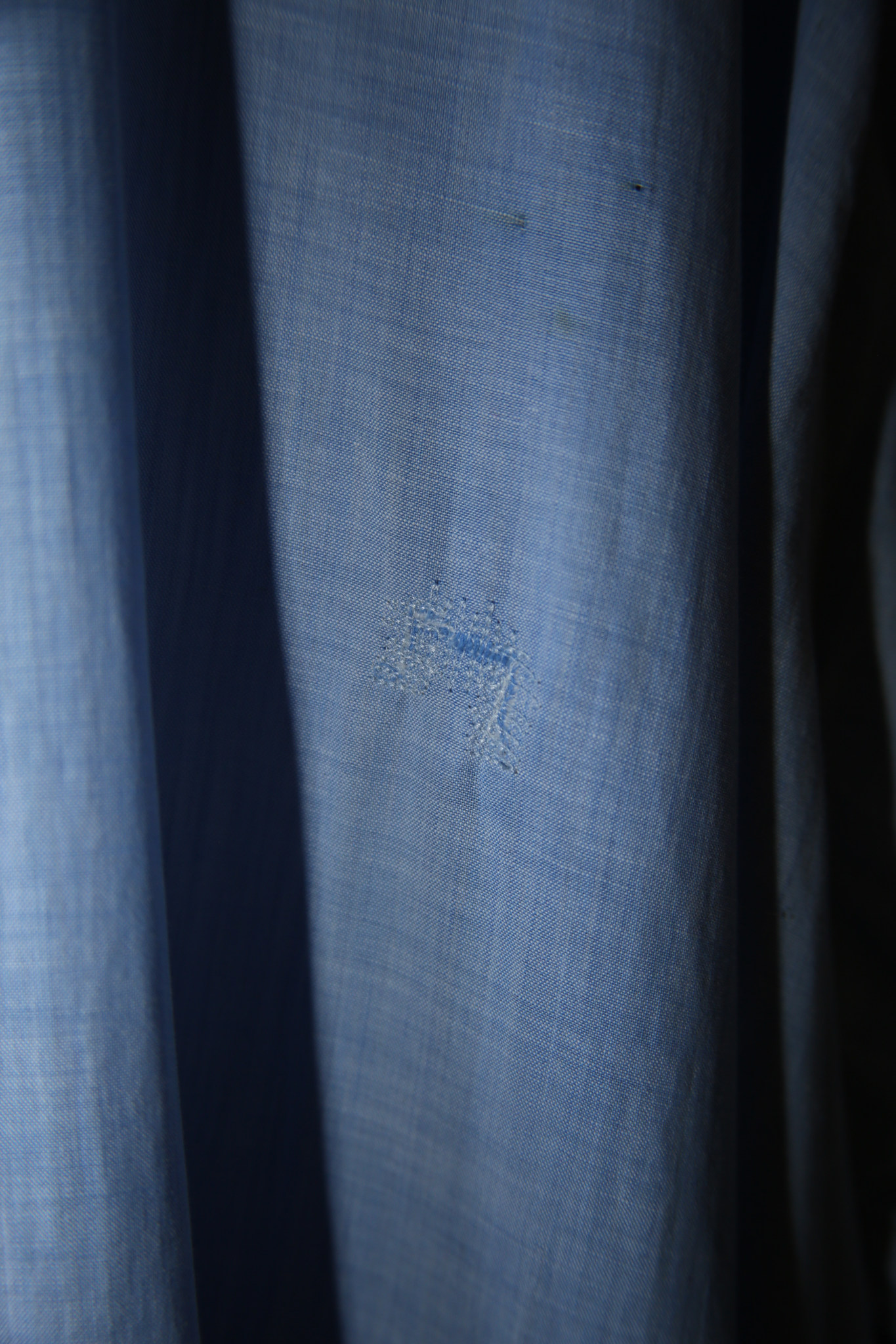 1940 VINTAGE / SUPER LONG COTTON SHIRT IN SAX BLUE