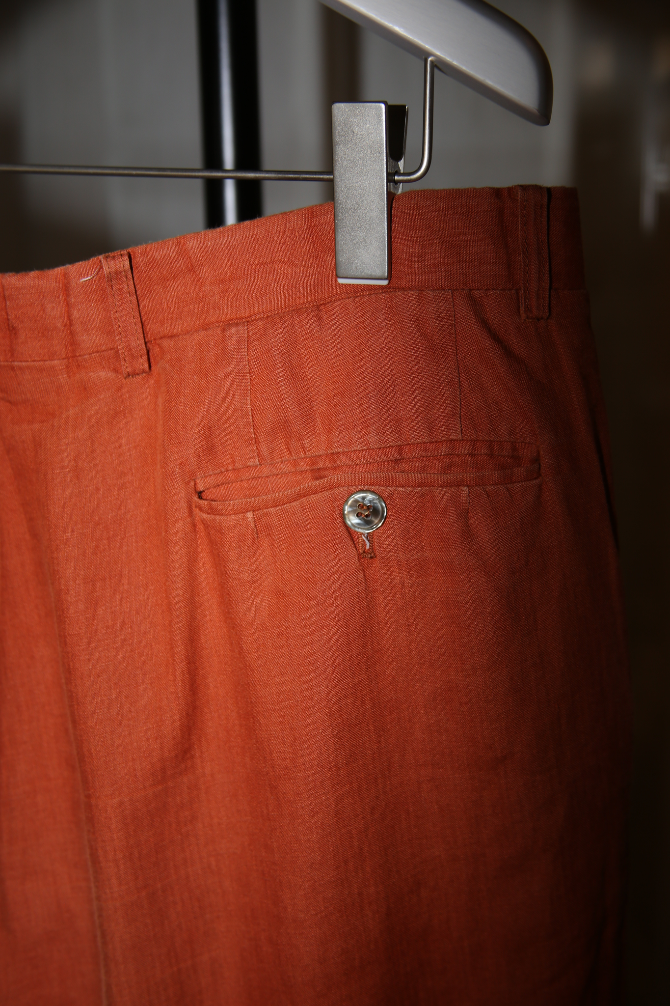 1980 KENZO / LINEN WIDE TROUSER IN TELACOTTA