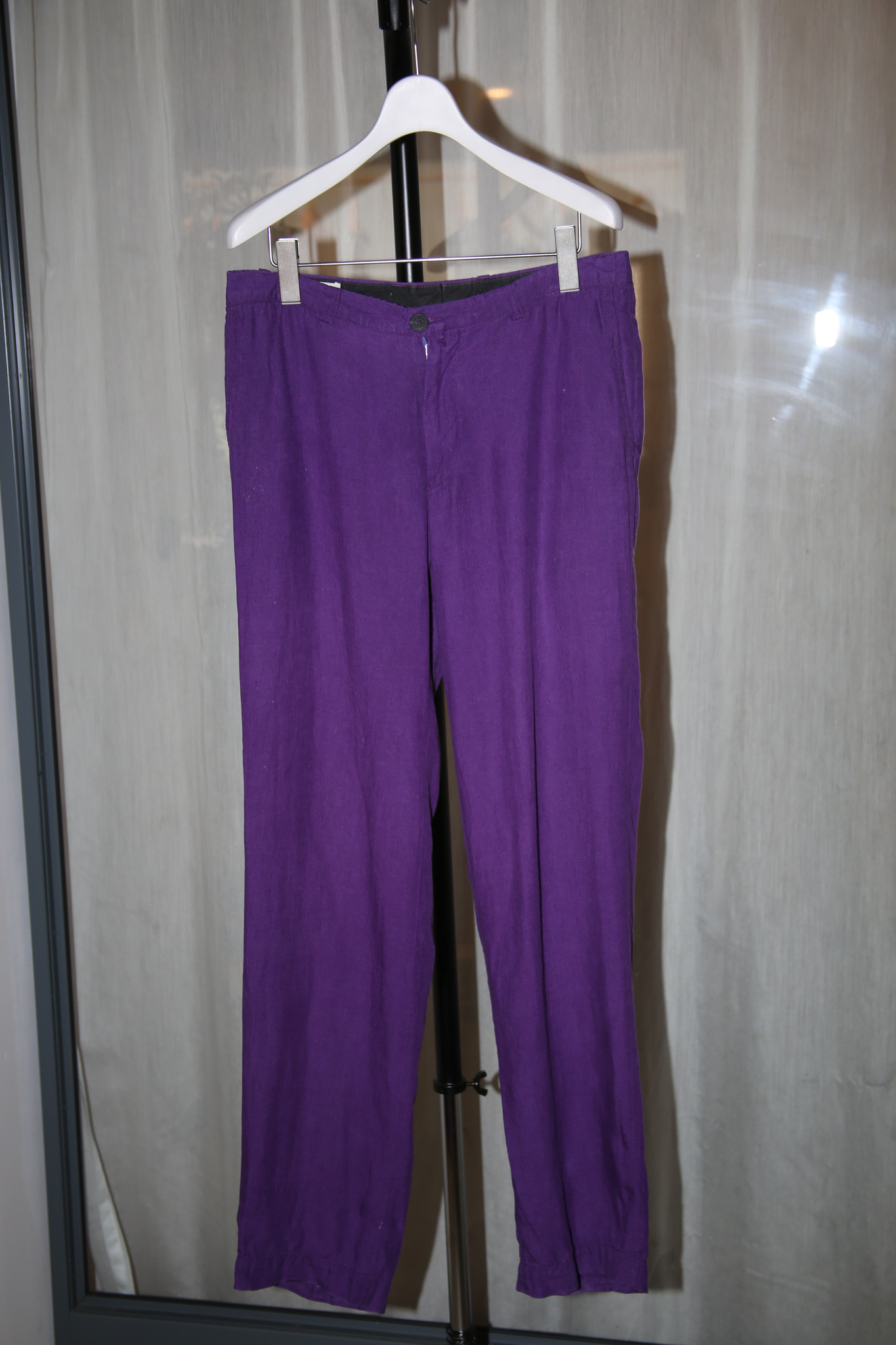 1990 DRIES VAN NOTEN / LINEN TROUSER IN PURPLE