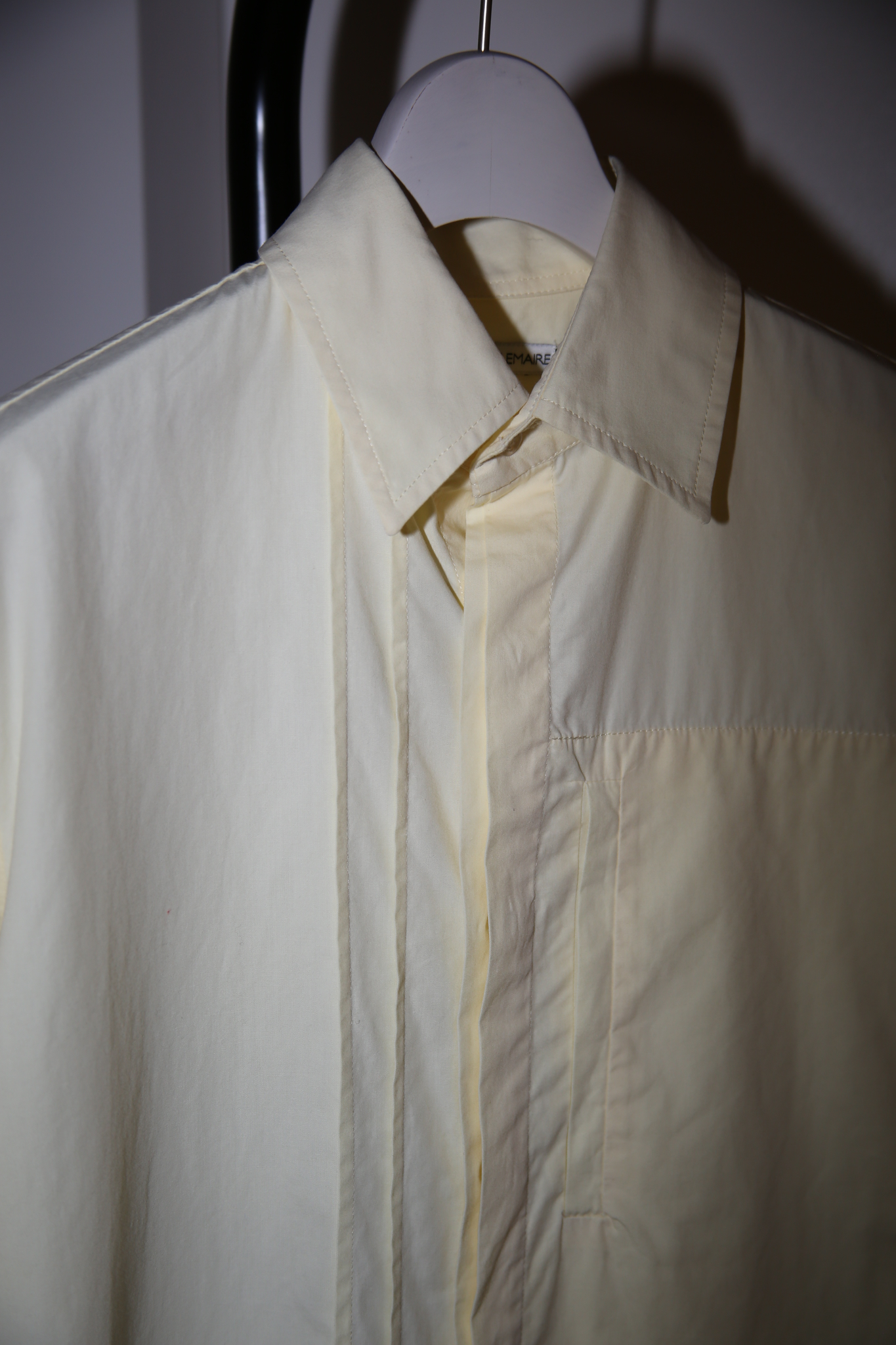 1990 Christophe Lemaire / SHORT SLEEVE COTTON SHIRT IN CREAM