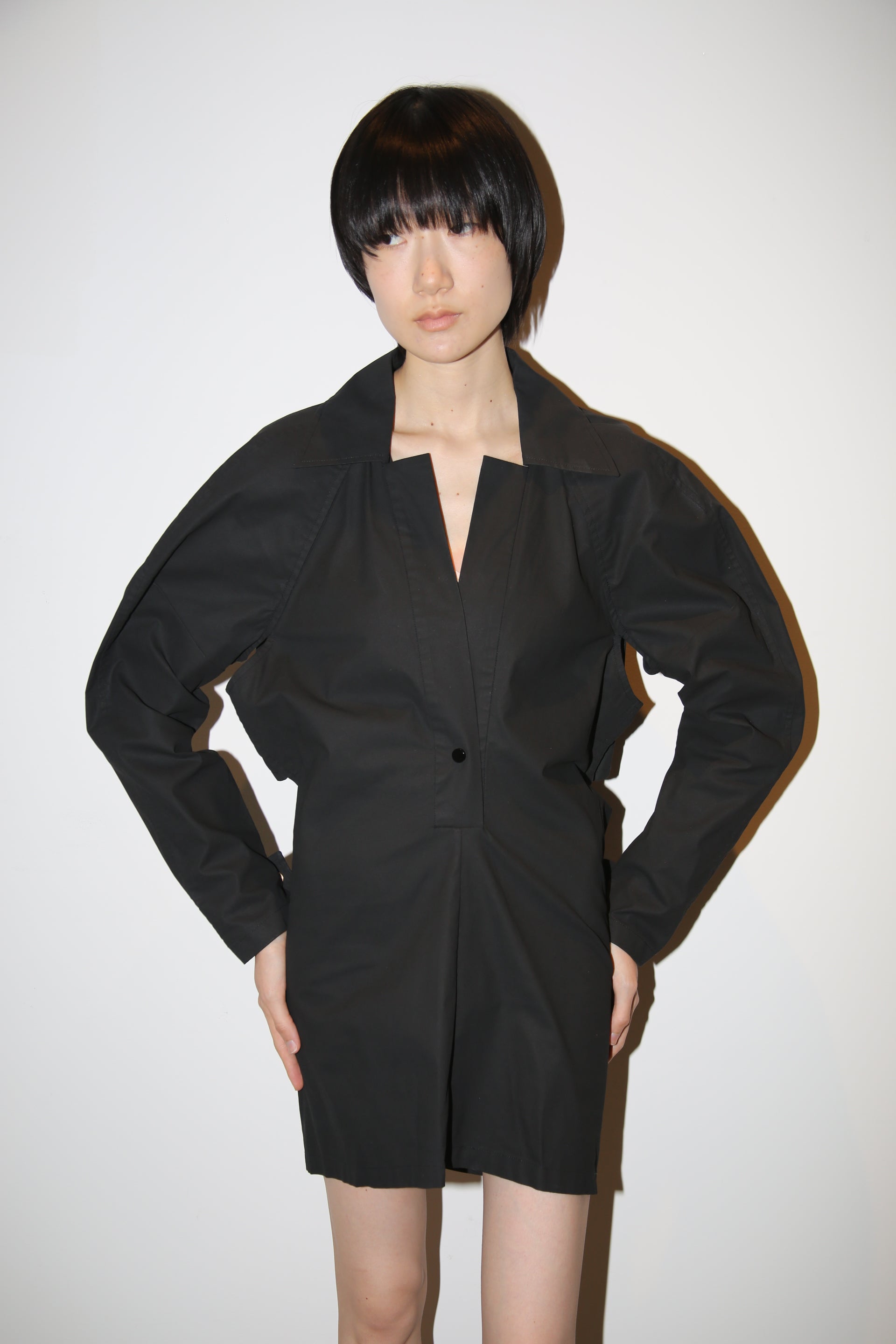2020 BOTTEGA VENETA / 3D CUTTING SHIRT DRESS WITH BACK OPEN : SHORT LENGTH
