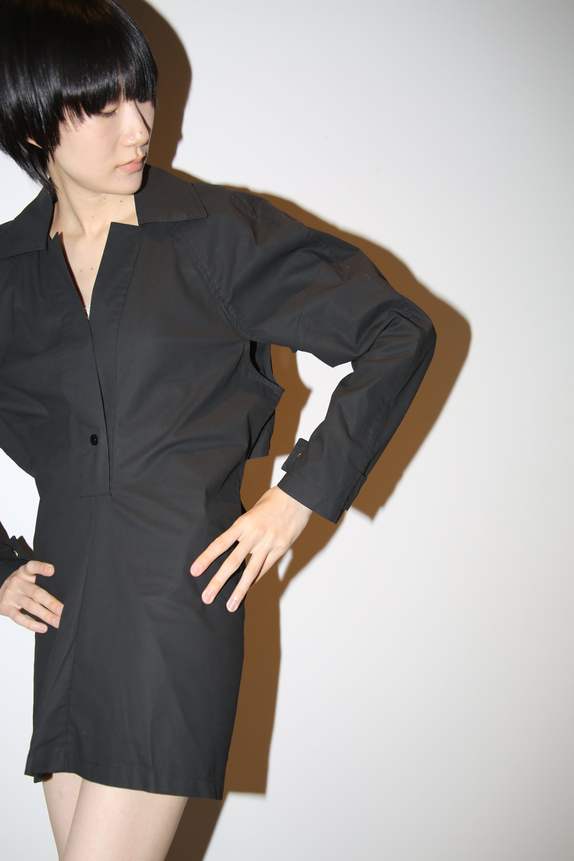 2020 BOTTEGA VENETA / 3D CUTTING SHIRT DRESS WITH BACK OPEN : SHORT LENGTH