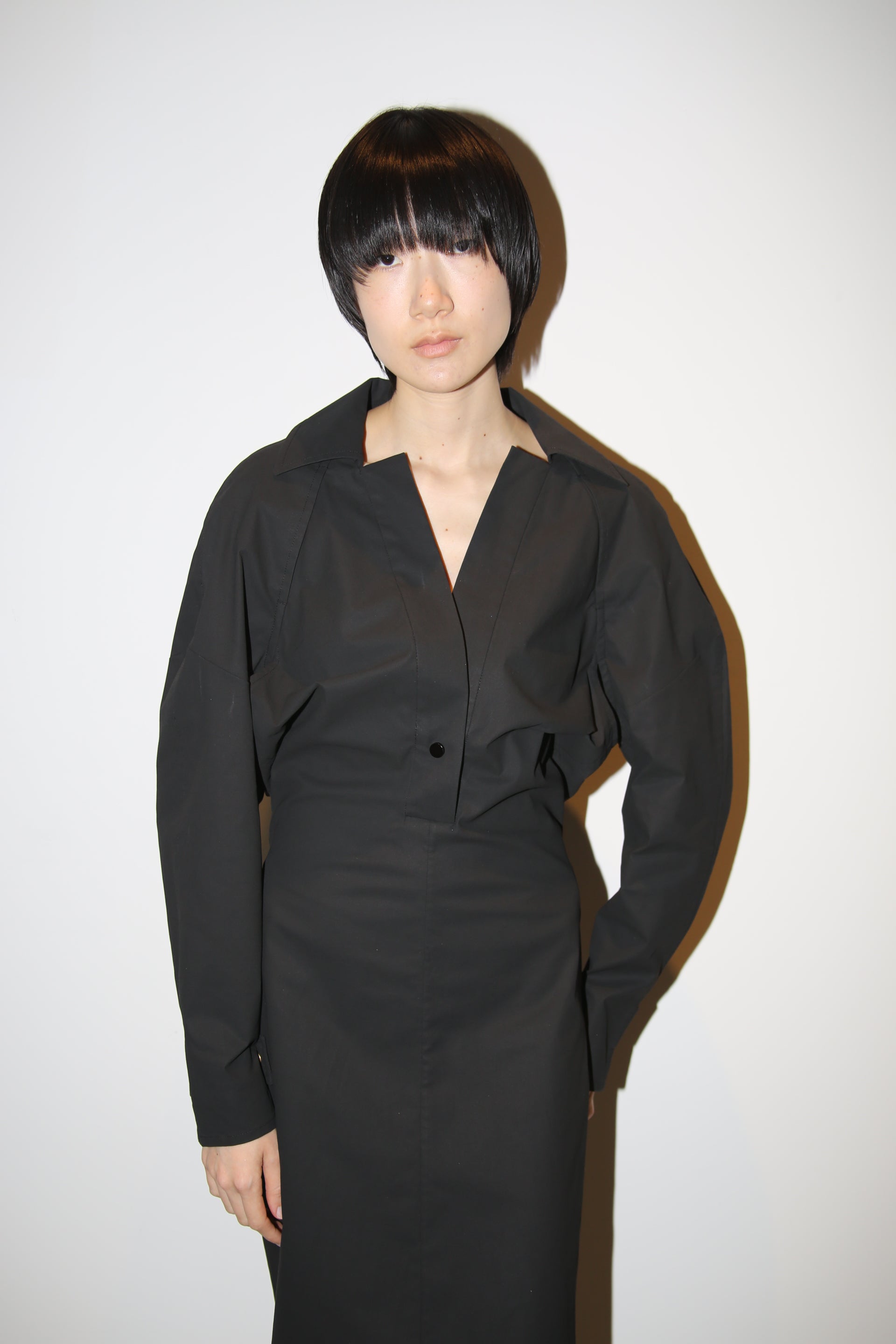 2020 BOTTEGA VENETA / 3D CUTTING SHIRT DRESS WITH BACK OPEN : MIDDLE LENGTH