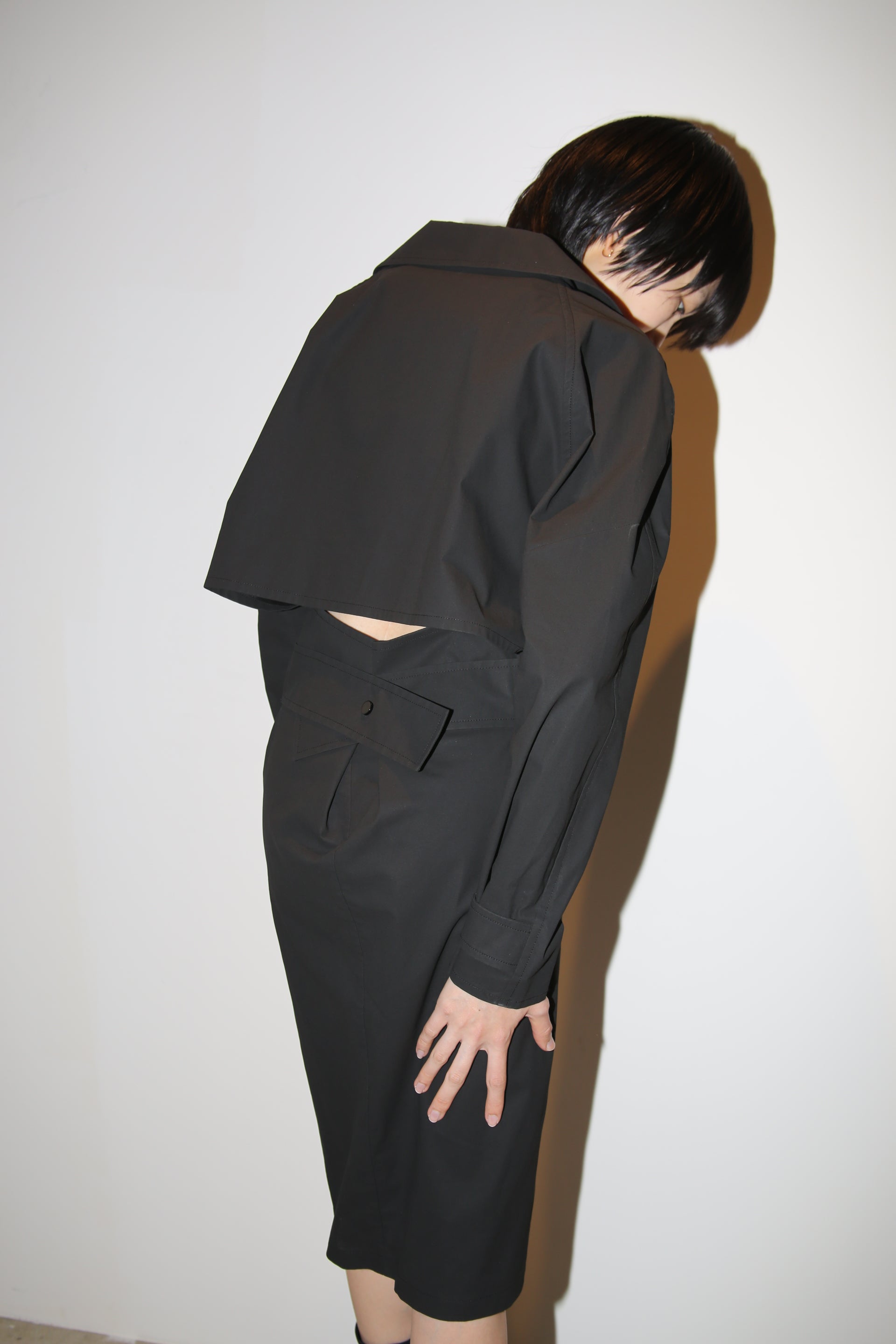 2020 BOTTEGA VENETA / 3D CUTTING SHIRT DRESS WITH BACK OPEN : MIDDLE LENGTH