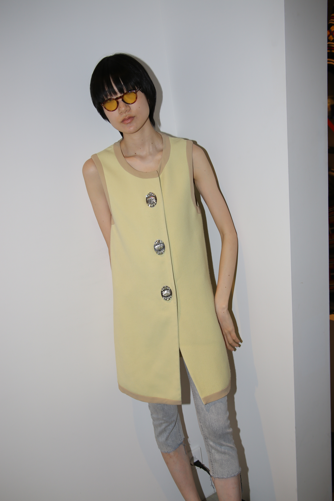 2009 MIU MIU / WAISTCOAT DRESS WITH INDUSTRIAL BIJOU TURN LOCK