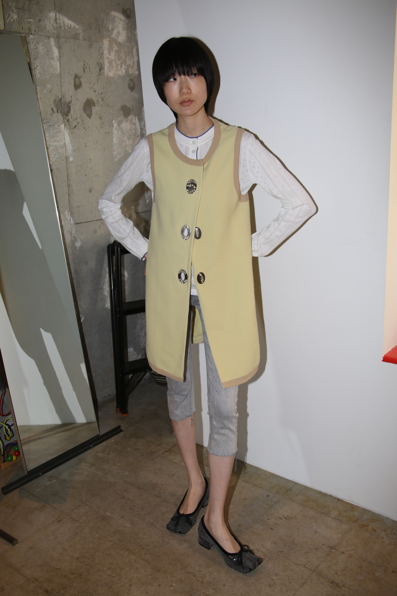 2009 MIU MIU / WAISTCOAT DRESS WITH INDUSTRIAL BIJOU TURN LOCK