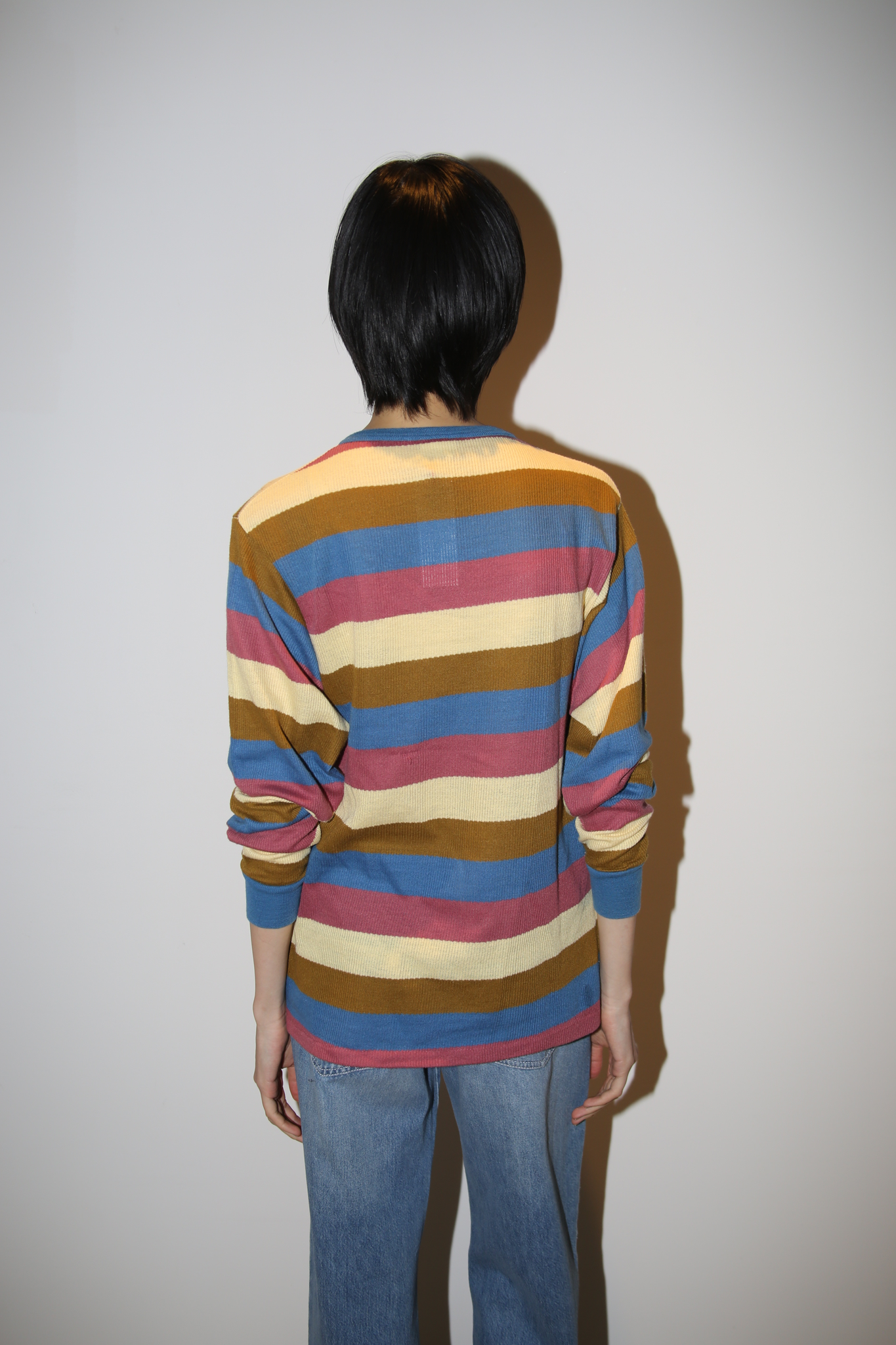 1970 TOWN CRAFT /THERMAL CUTSEW WITH MULTI STRIPE