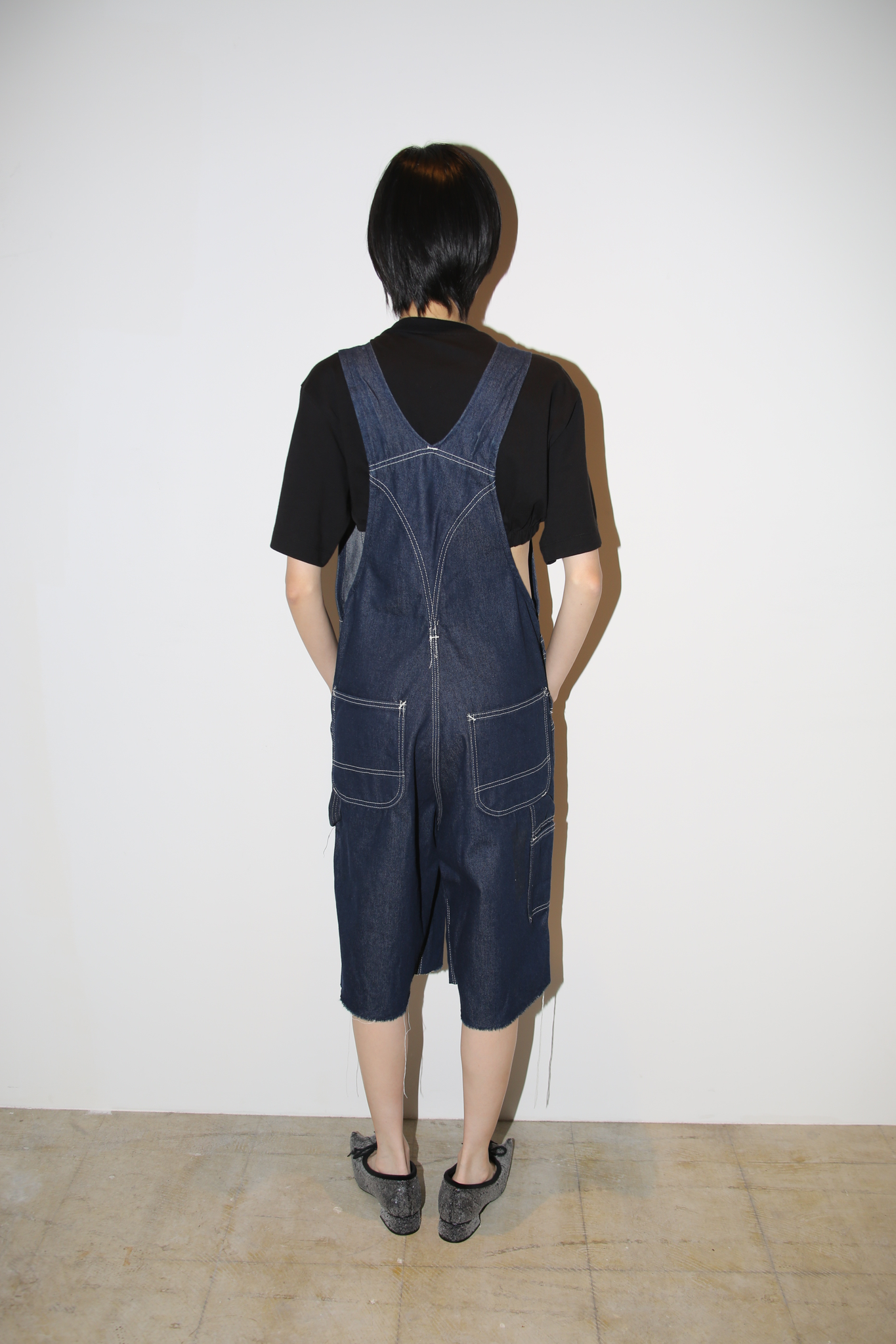 1980 VINTAGE / INDIGO DENIM OVERALL CUT OFF