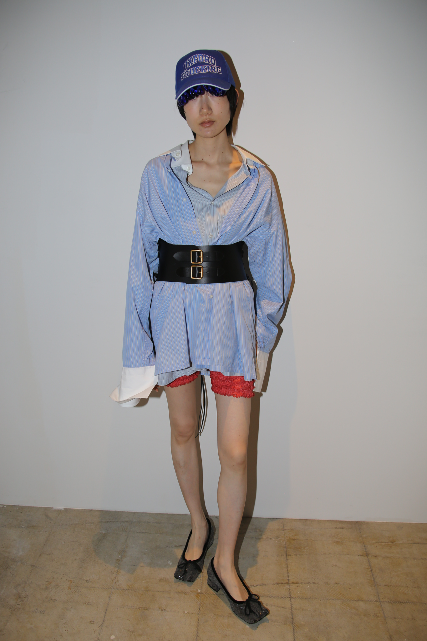 2000 CHRISTIAN DIOR / LEATHER CORSET BELT IN BLACK