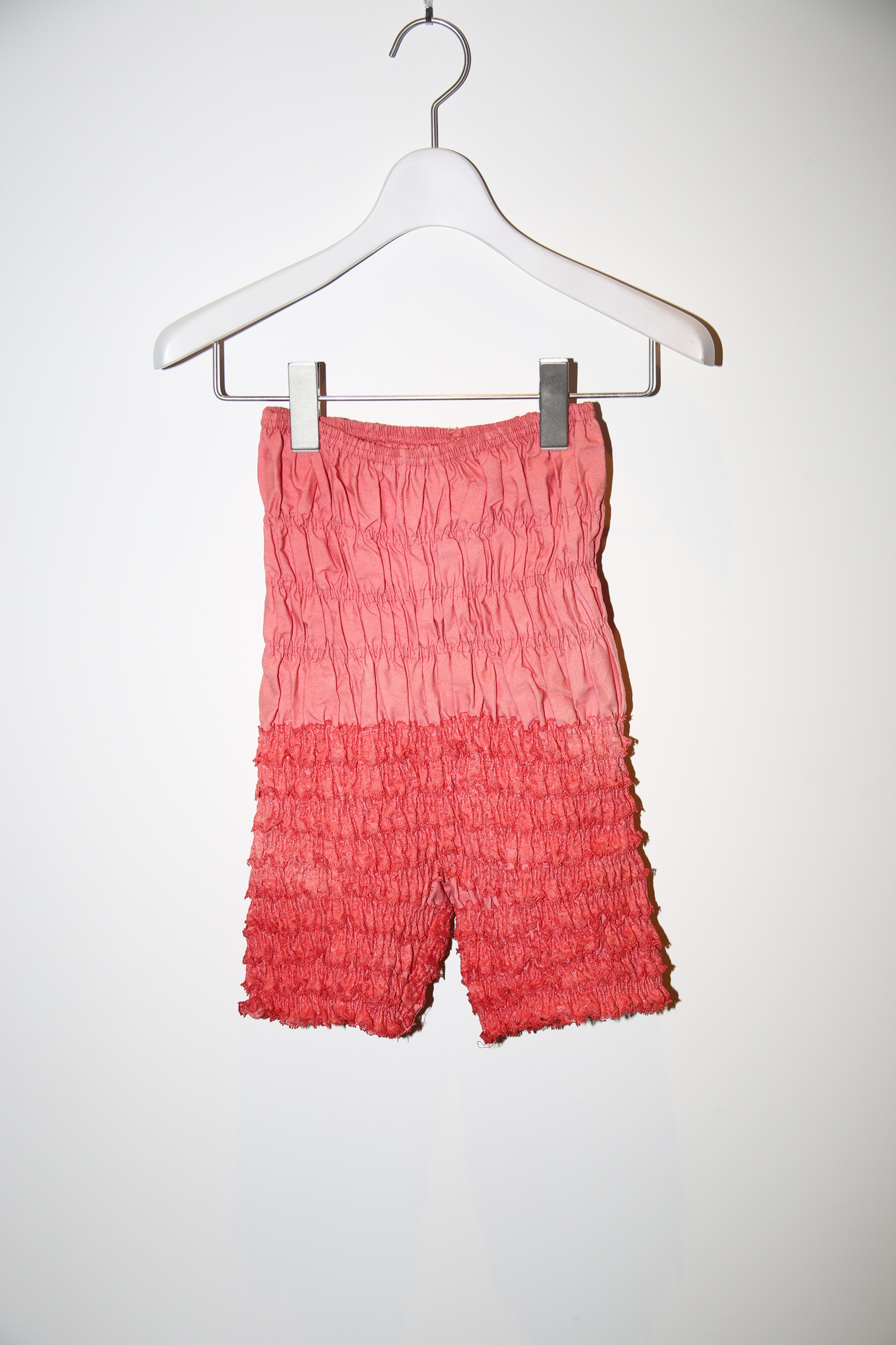 1990 VINTAGE / COTTON SHIRRING BIKER SHORTS WITH FRILL LACE