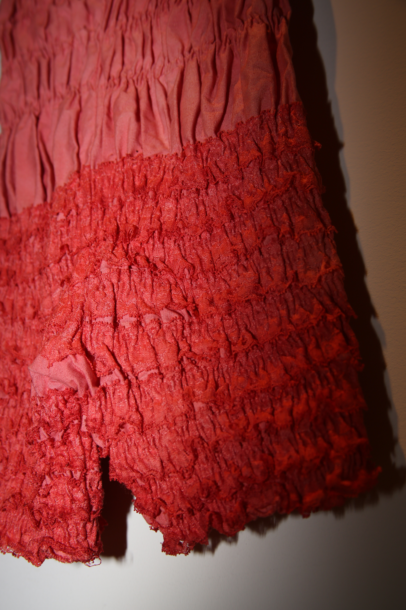 1990 VINTAGE / COTTON SHIRRING BIKER SHORTS WITH FRILL LACE