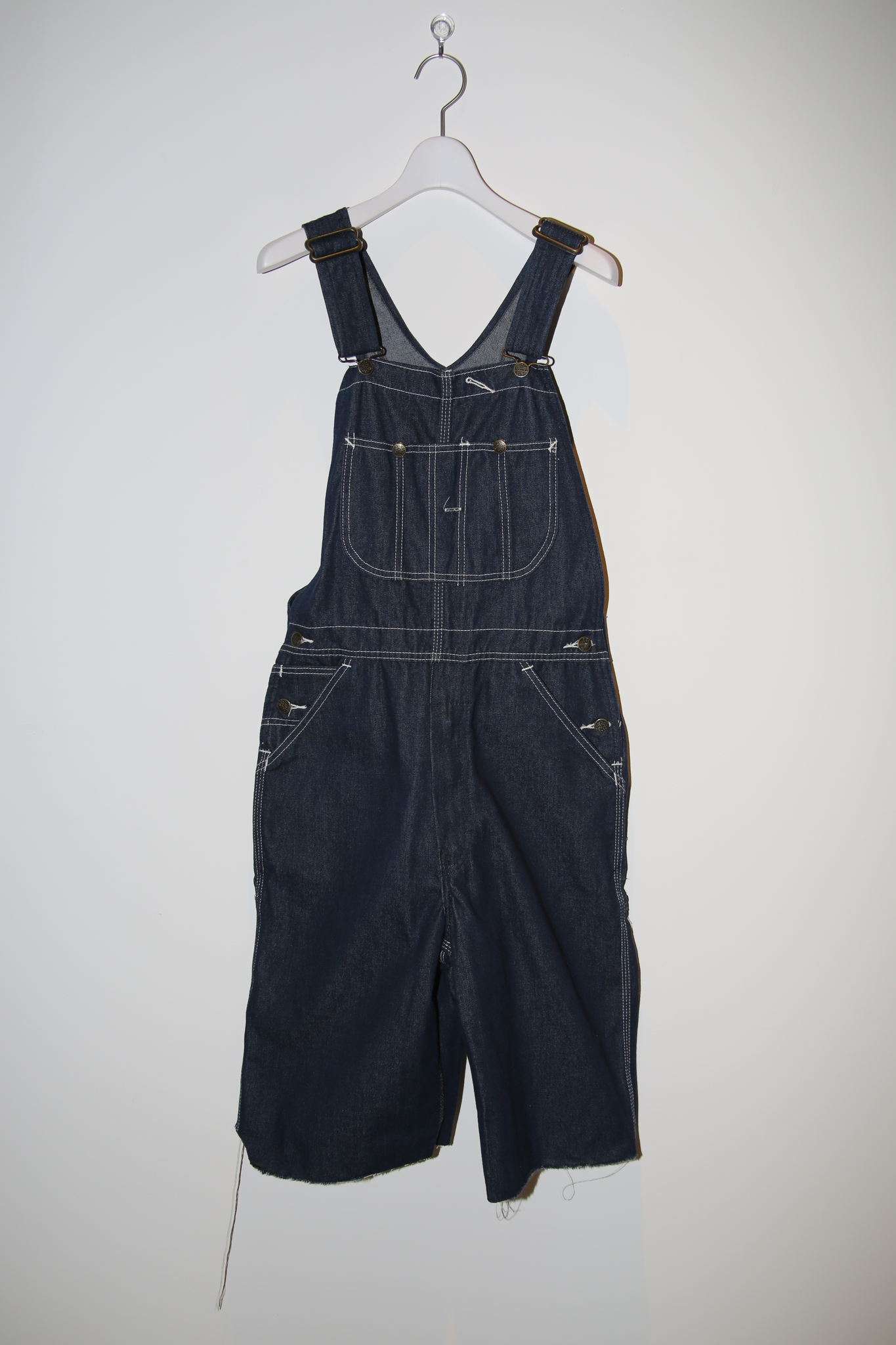 1980 VINTAGE / INDIGO DENIM OVERALL CUT OFF