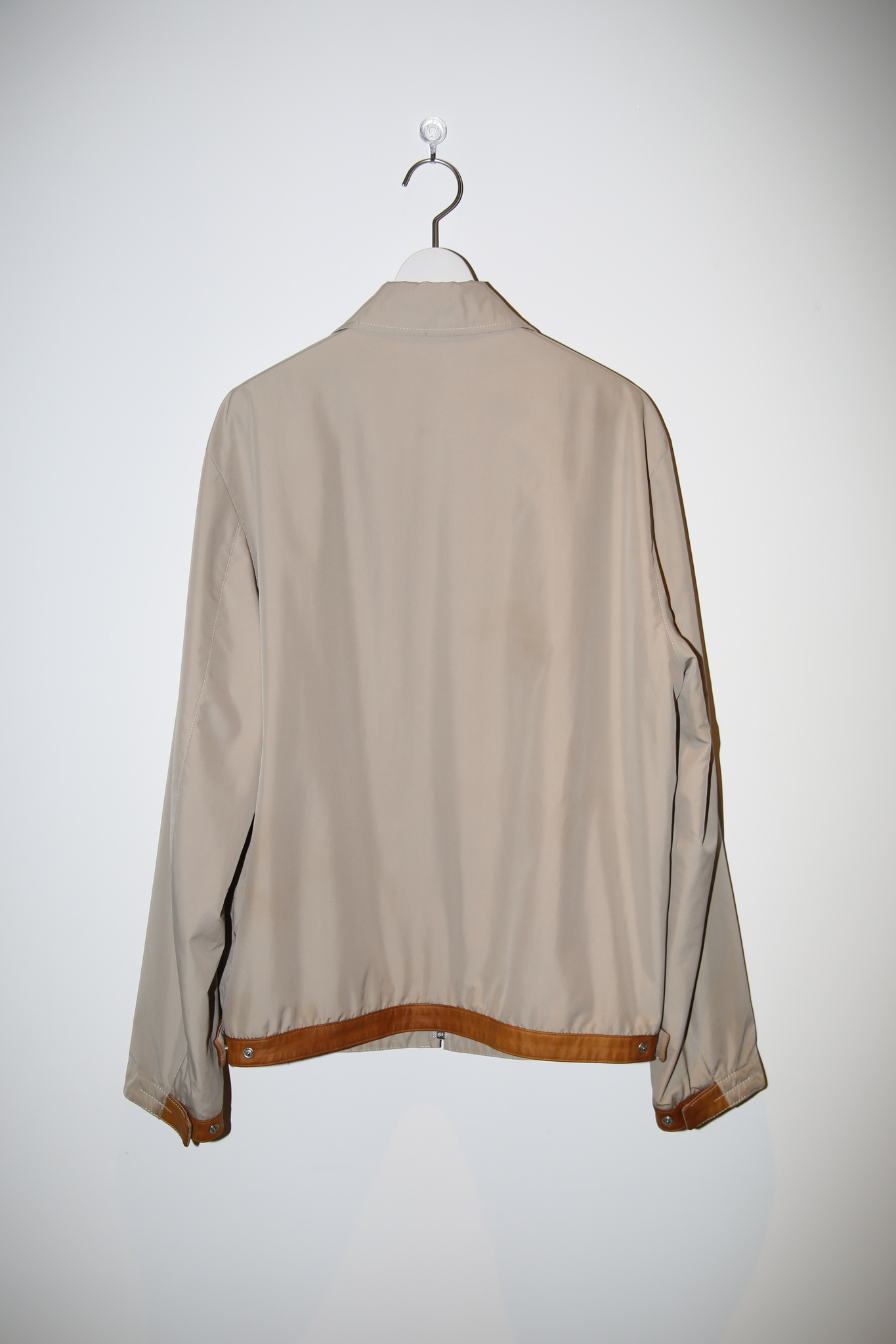 2000 HERMES /  POLYESTER ZIP BLOUSON WITH LEATHER