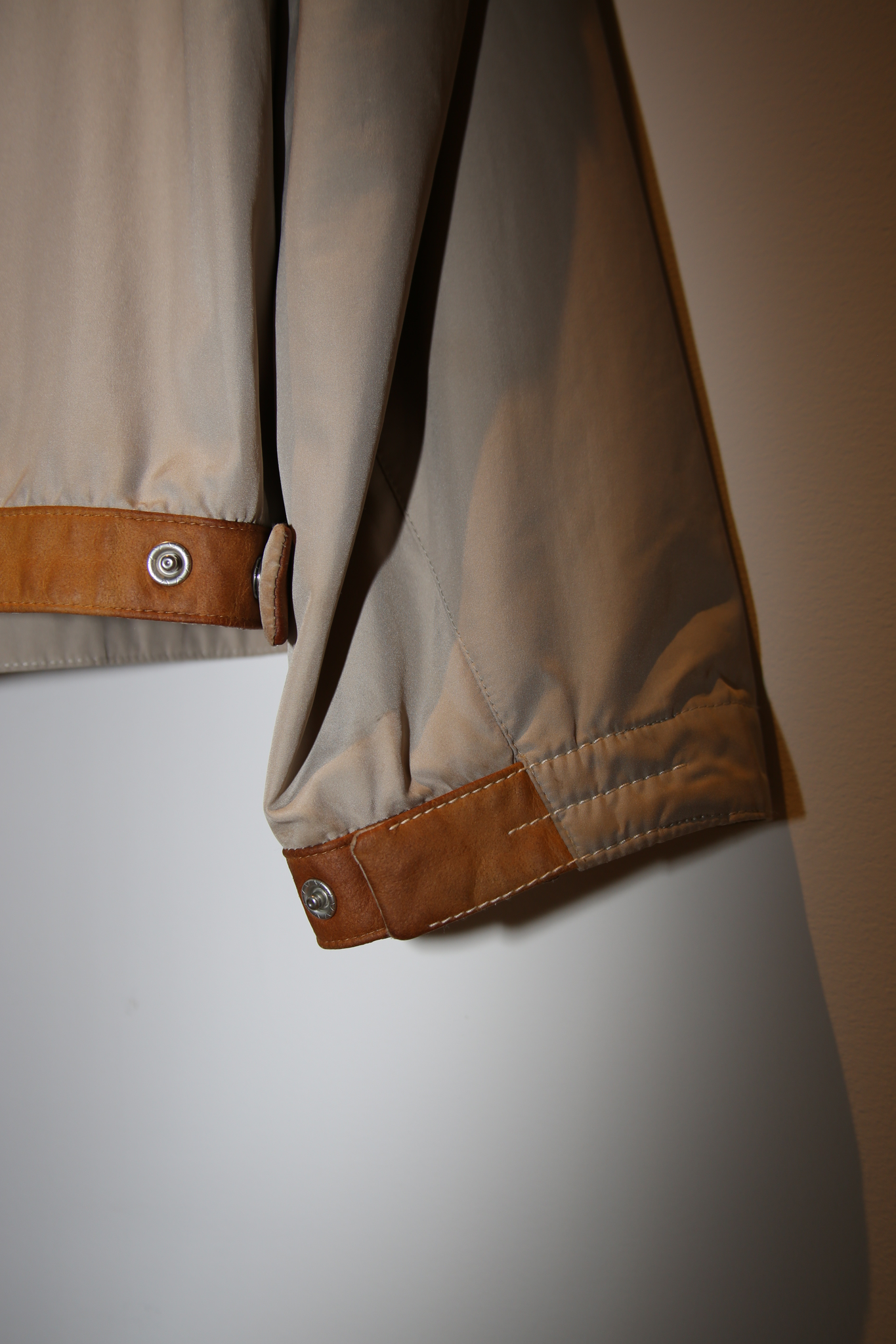 2000 HERMES /  POLYESTER ZIP BLOUSON WITH LEATHER