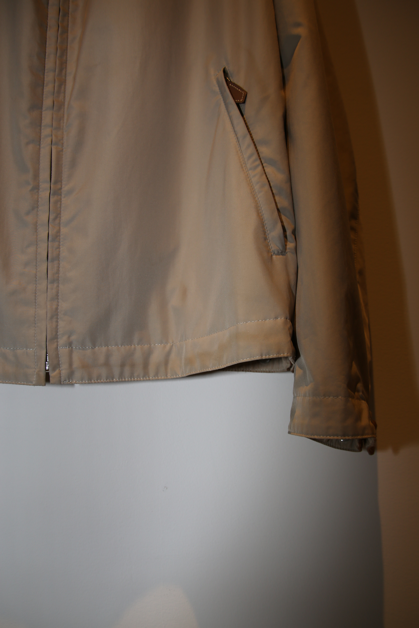 2000 HERMES /  POLYESTER ZIP BLOUSON WITH LEATHER