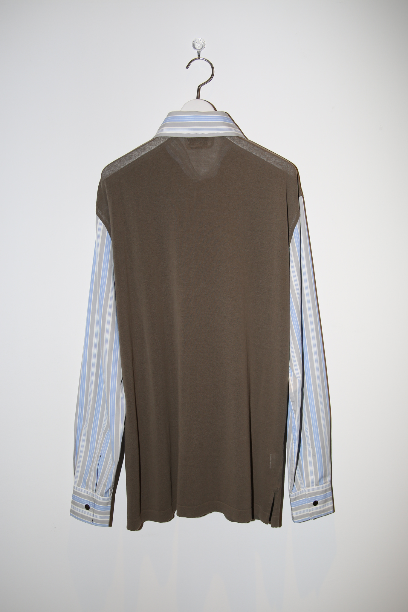 2000 HERMES / DETACHABLE COLLAR SHIRT SWITCHING KNIT