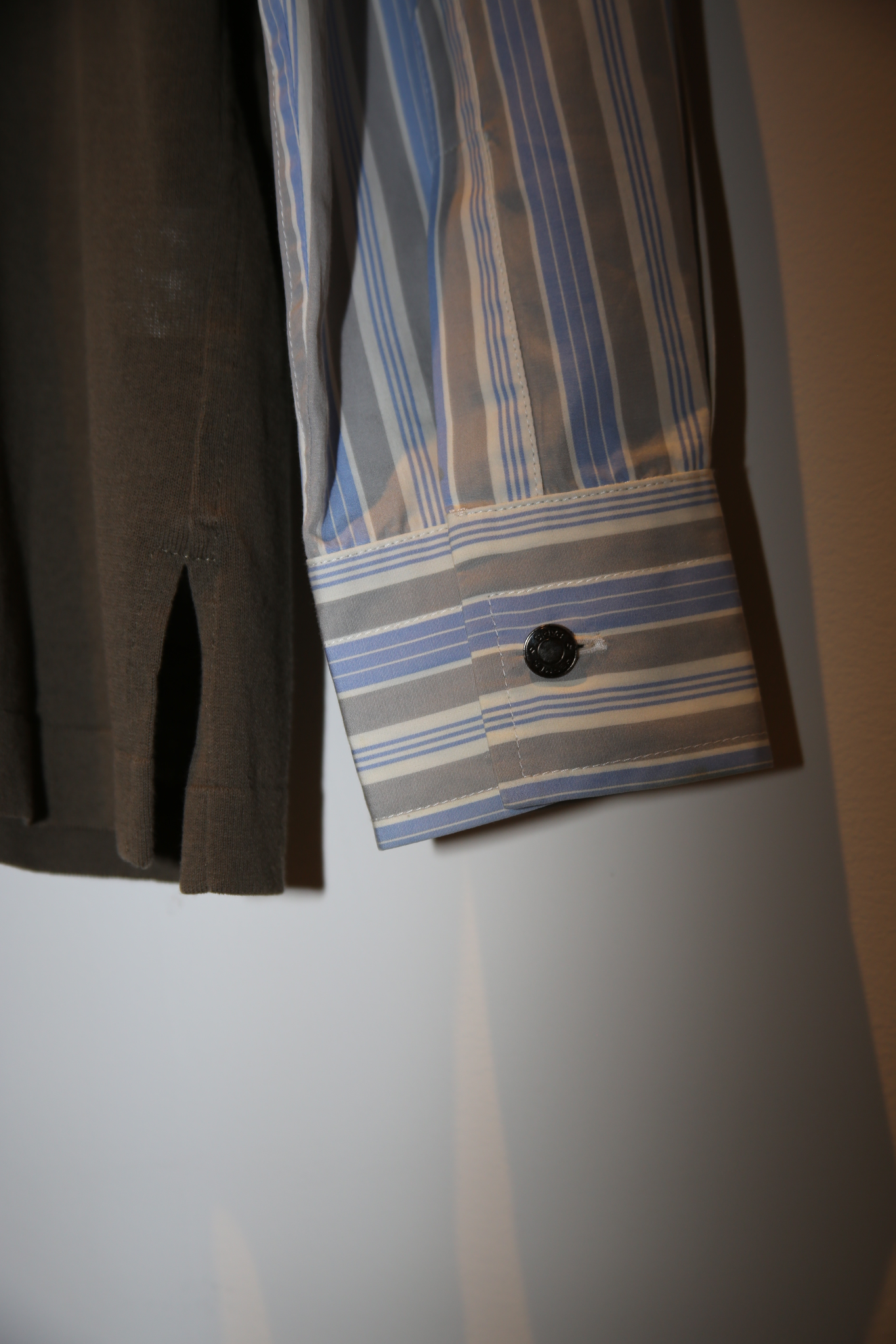 2000 HERMES / DETACHABLE COLLAR SHIRT SWITCHING KNIT