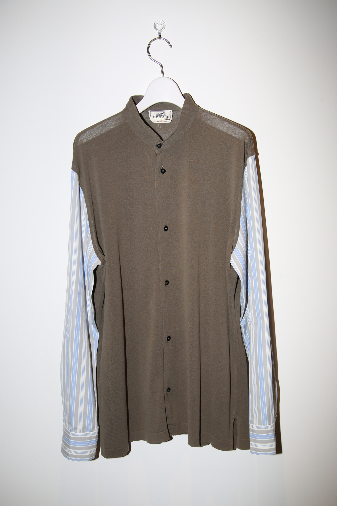 2000 HERMES / DETACHABLE COLLAR SHIRT SWITCHING KNIT