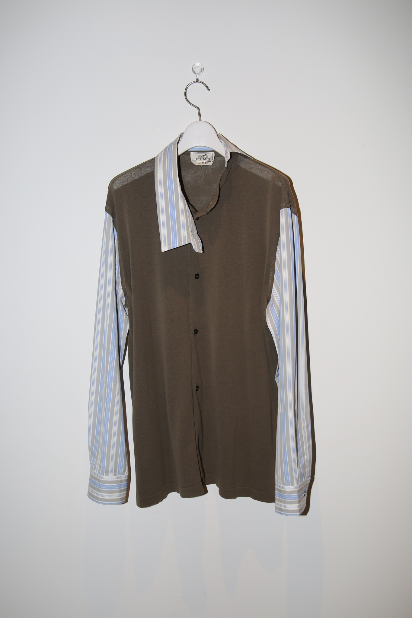2000 HERMES / DETACHABLE COLLAR SHIRT SWITCHING KNIT
