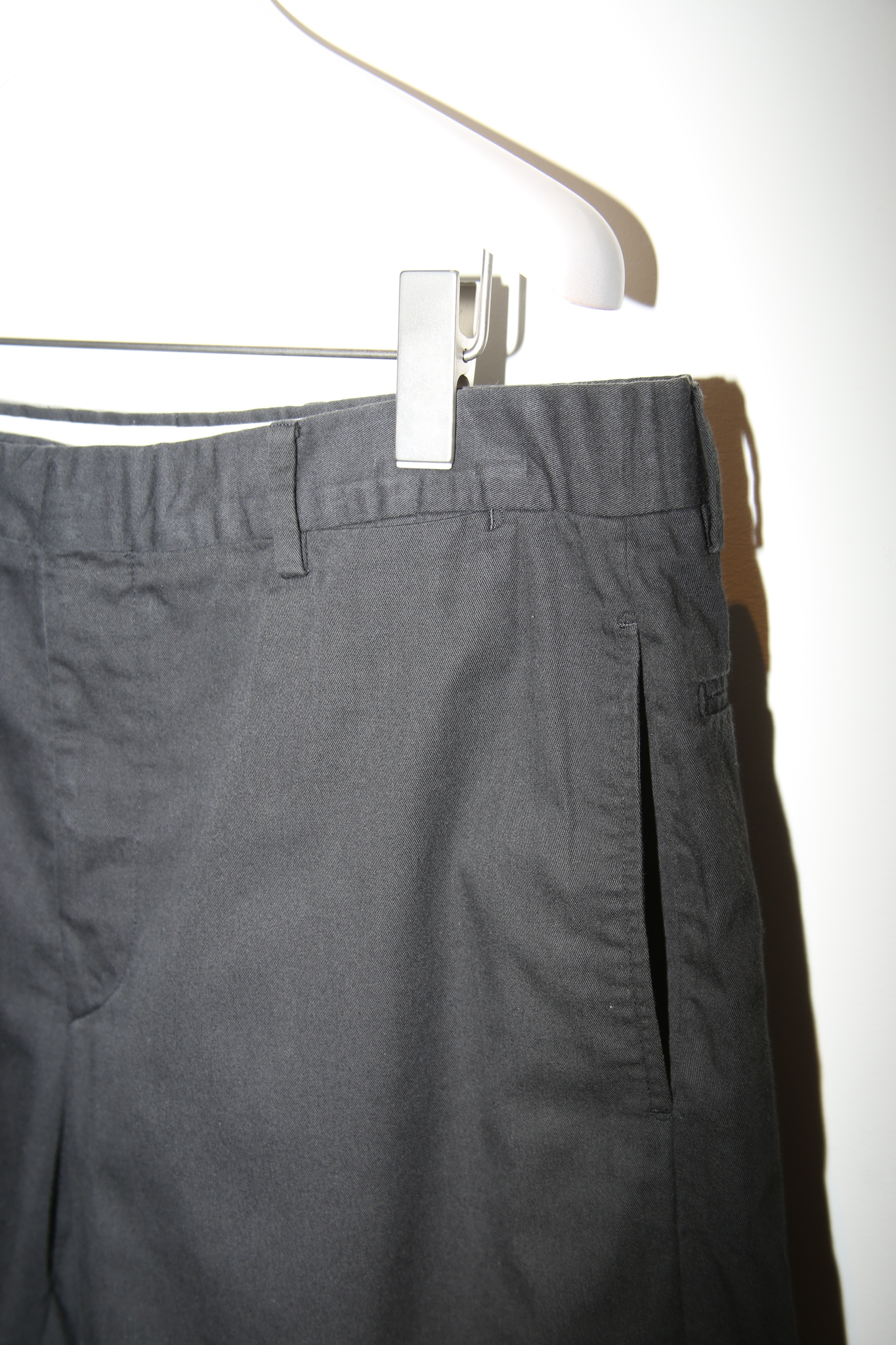 2000 HERMES / COTTON CHINO SHORT PANTS IN BLACK