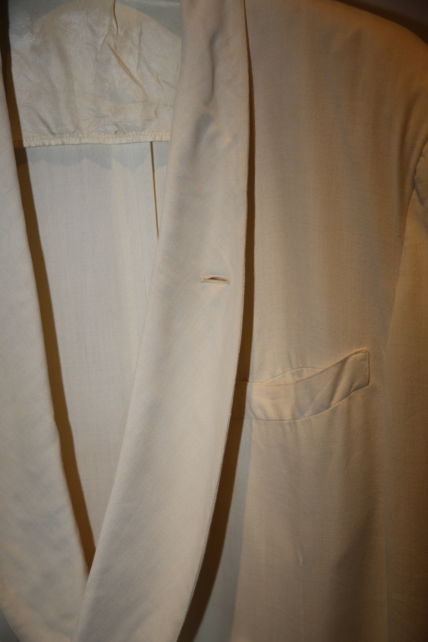1940 PALM BEACH / DOUBLE BREAST LINEN TAILORED JACKET IN ECRU