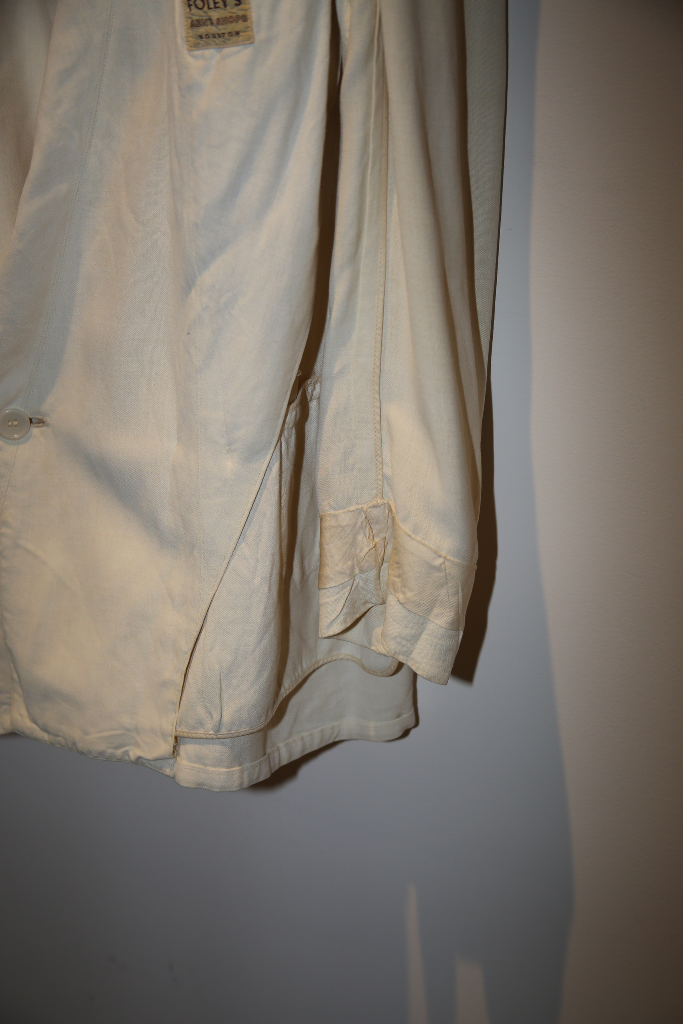 1940 PALM BEACH / DOUBLE BREAST LINEN TAILORED JACKET IN ECRU
