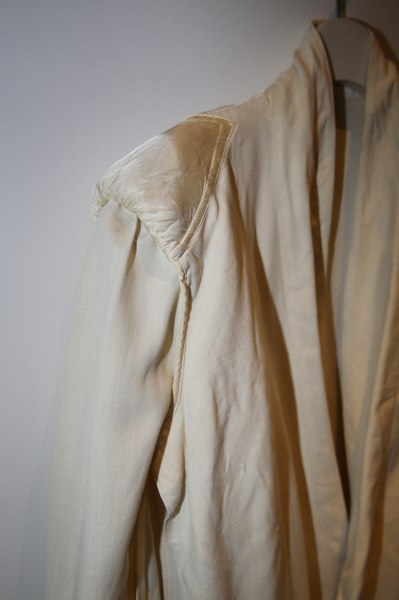 1940 PALM BEACH / DOUBLE BREAST LINEN TAILORED JACKET IN ECRU