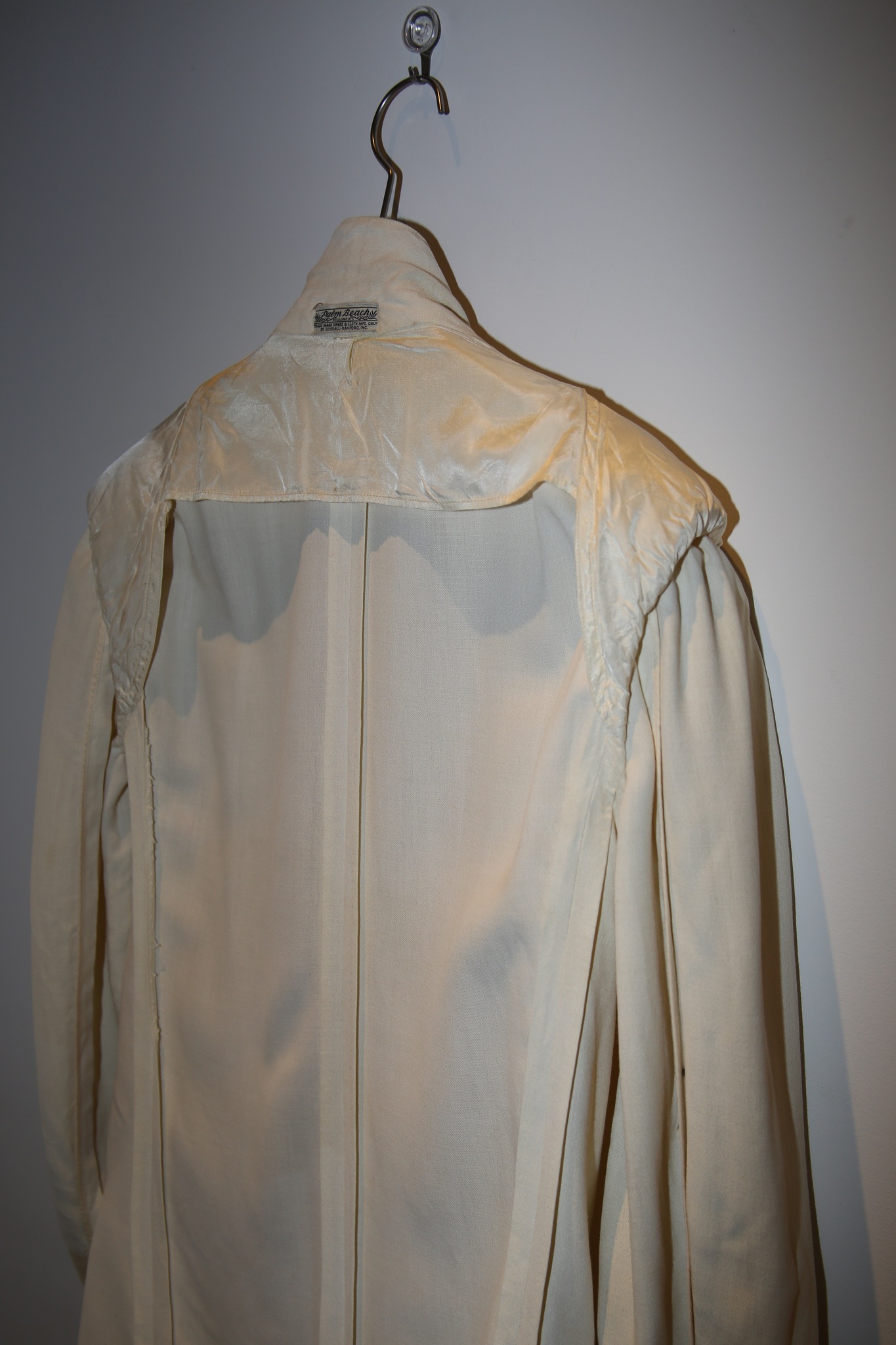 1940 PALM BEACH / DOUBLE BREAST LINEN TAILORED JACKET IN ECRU