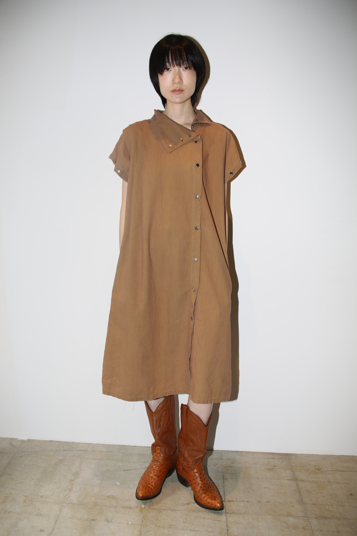 1980 VINTAGE / DETACHED SLEEVE 2WAY DRESS IN COTTON