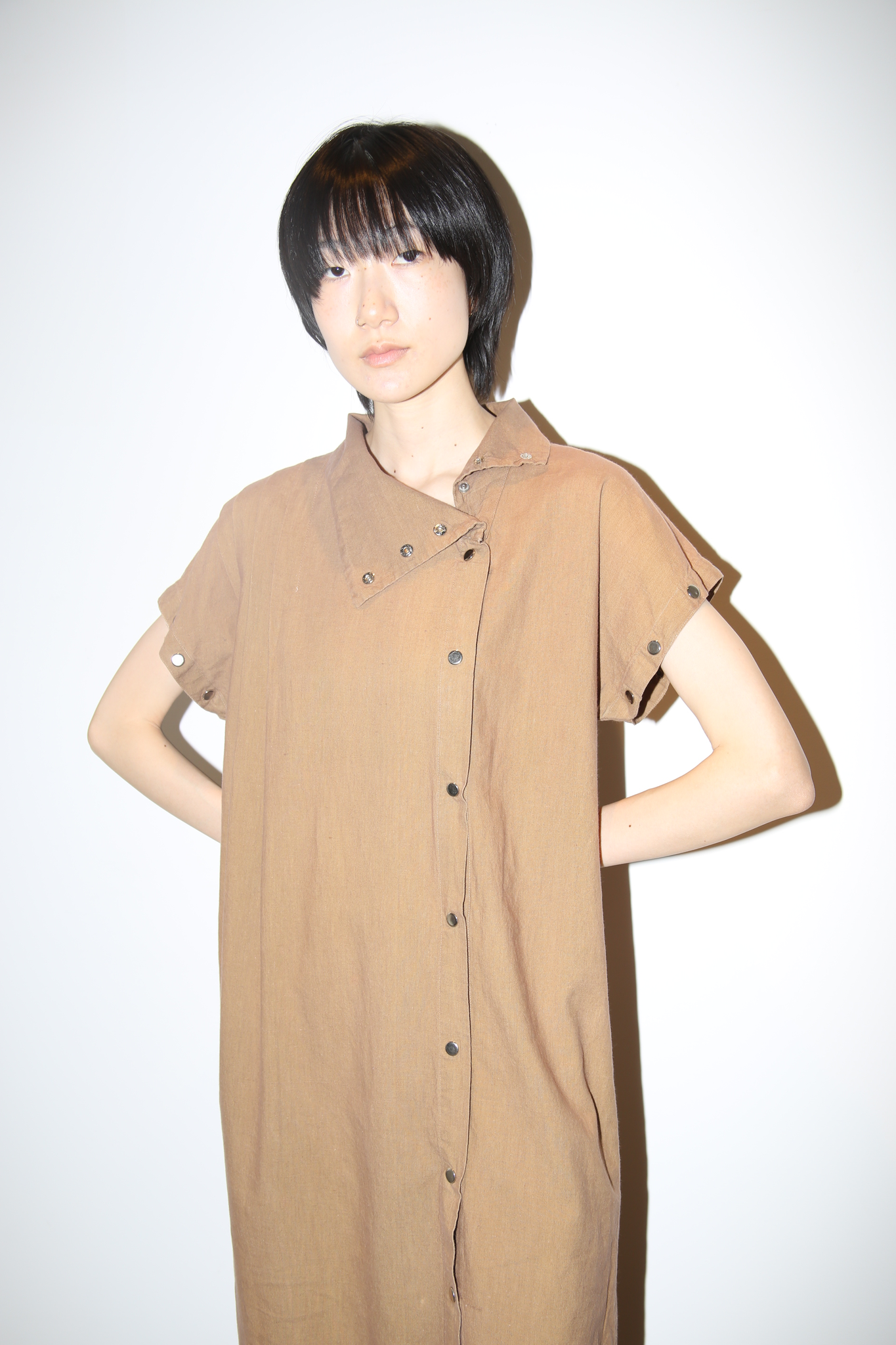 1980 VINTAGE / DETACHED SLEEVE 2WAY DRESS IN COTTON