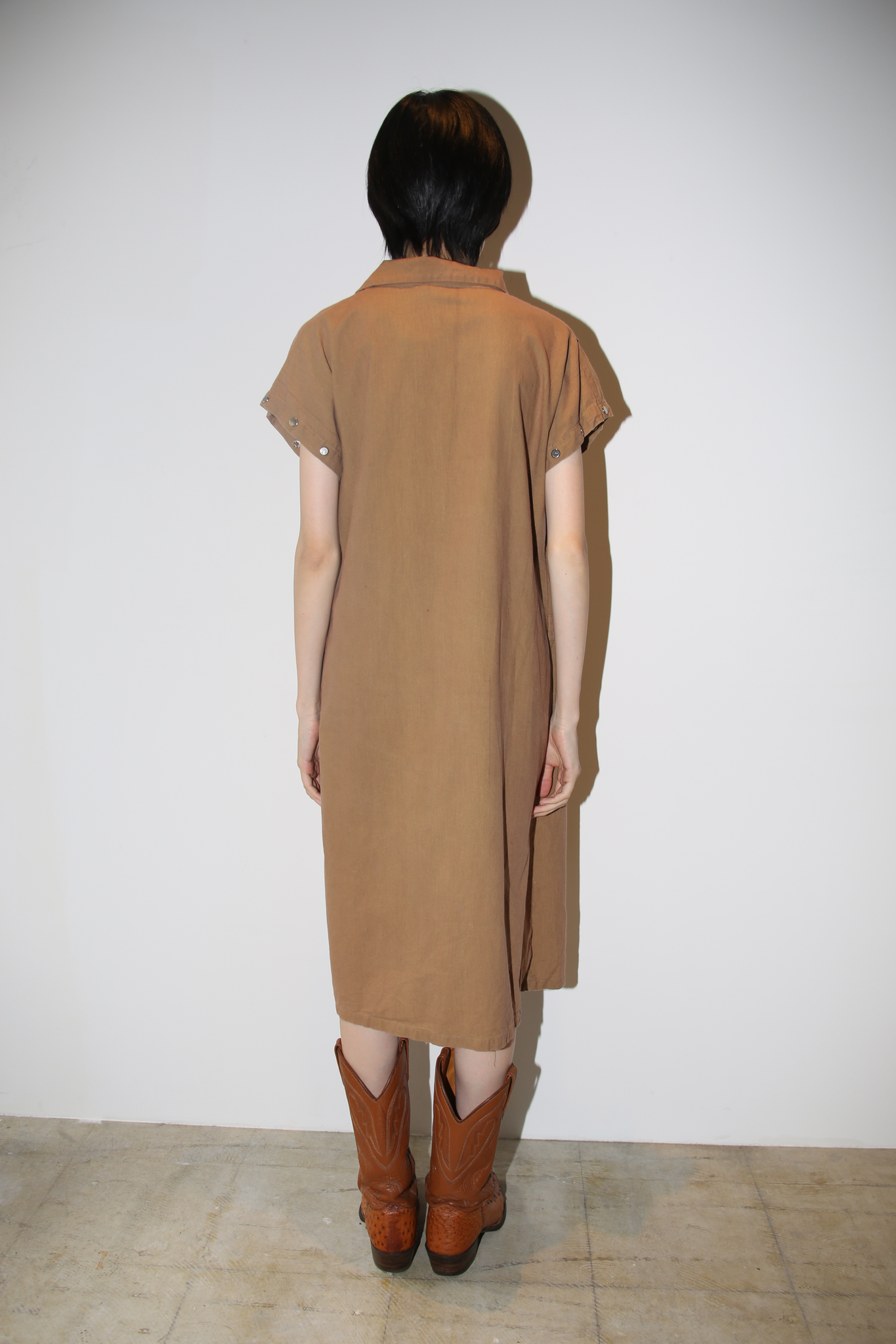 1980 VINTAGE / DETACHED SLEEVE 2WAY DRESS IN COTTON