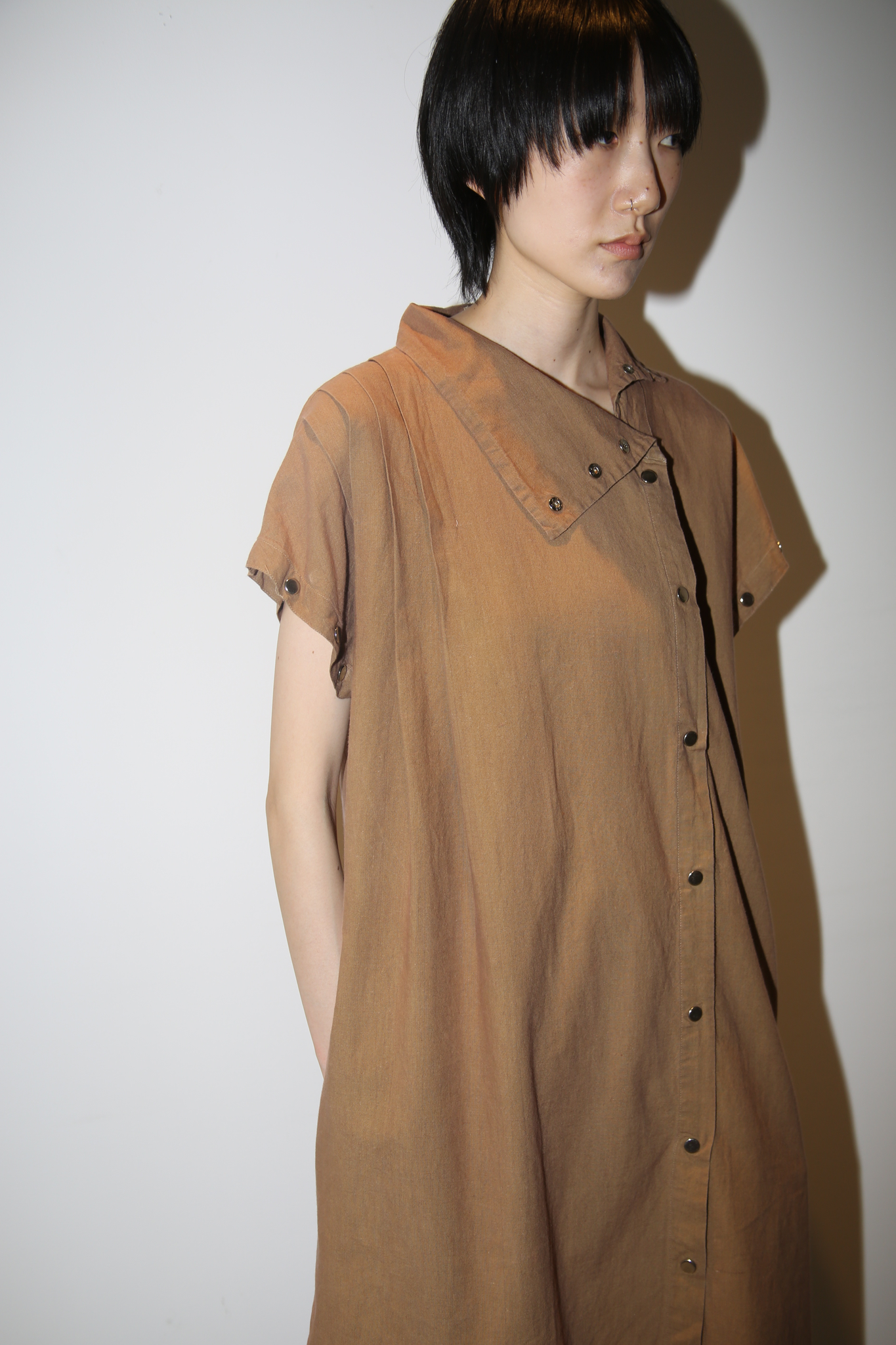 1980 VINTAGE / DETACHED SLEEVE 2WAY DRESS IN COTTON