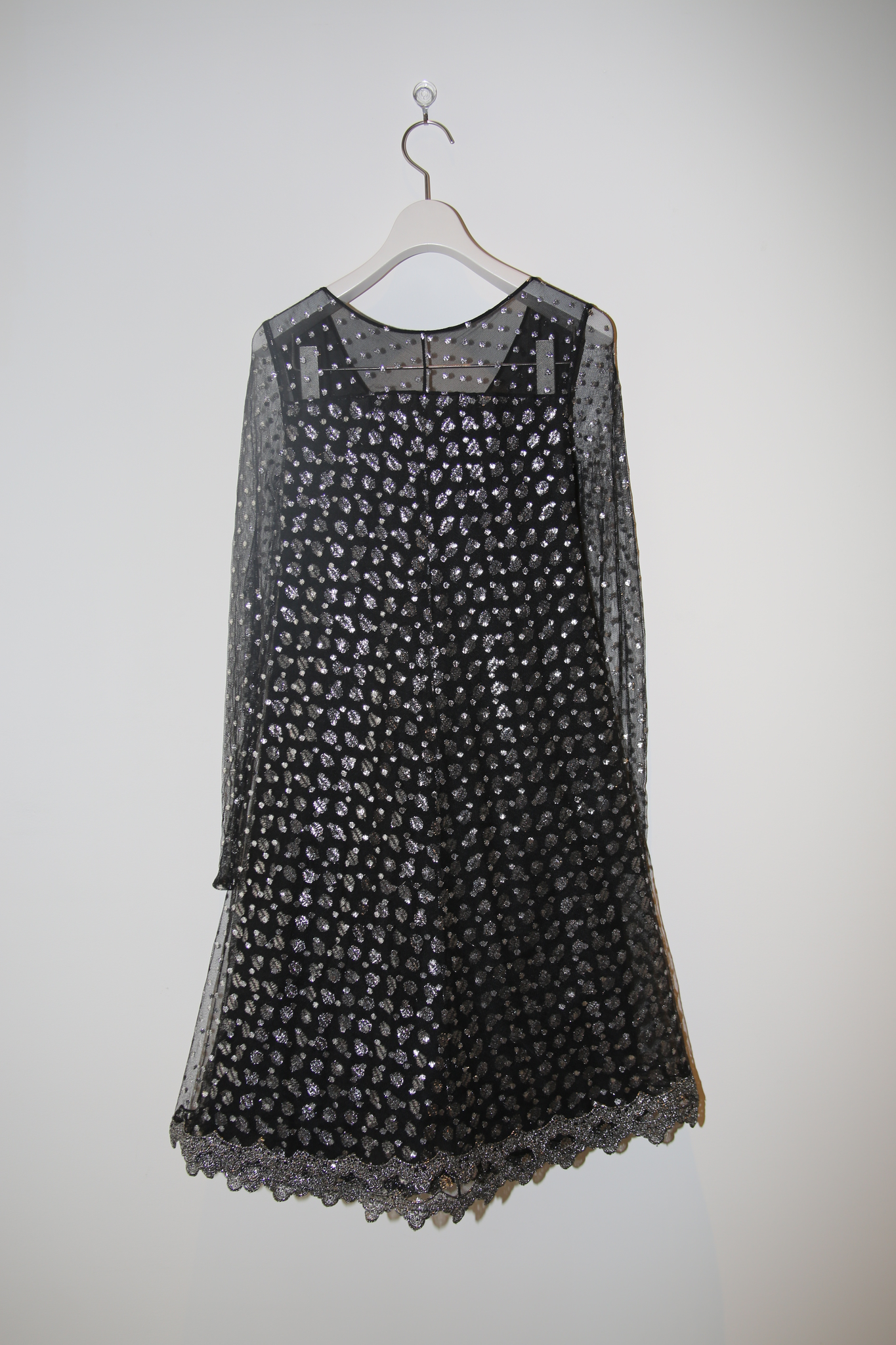 1980 VINTAGE / METALLIC HARD TULE BABY DOLL DRESS
