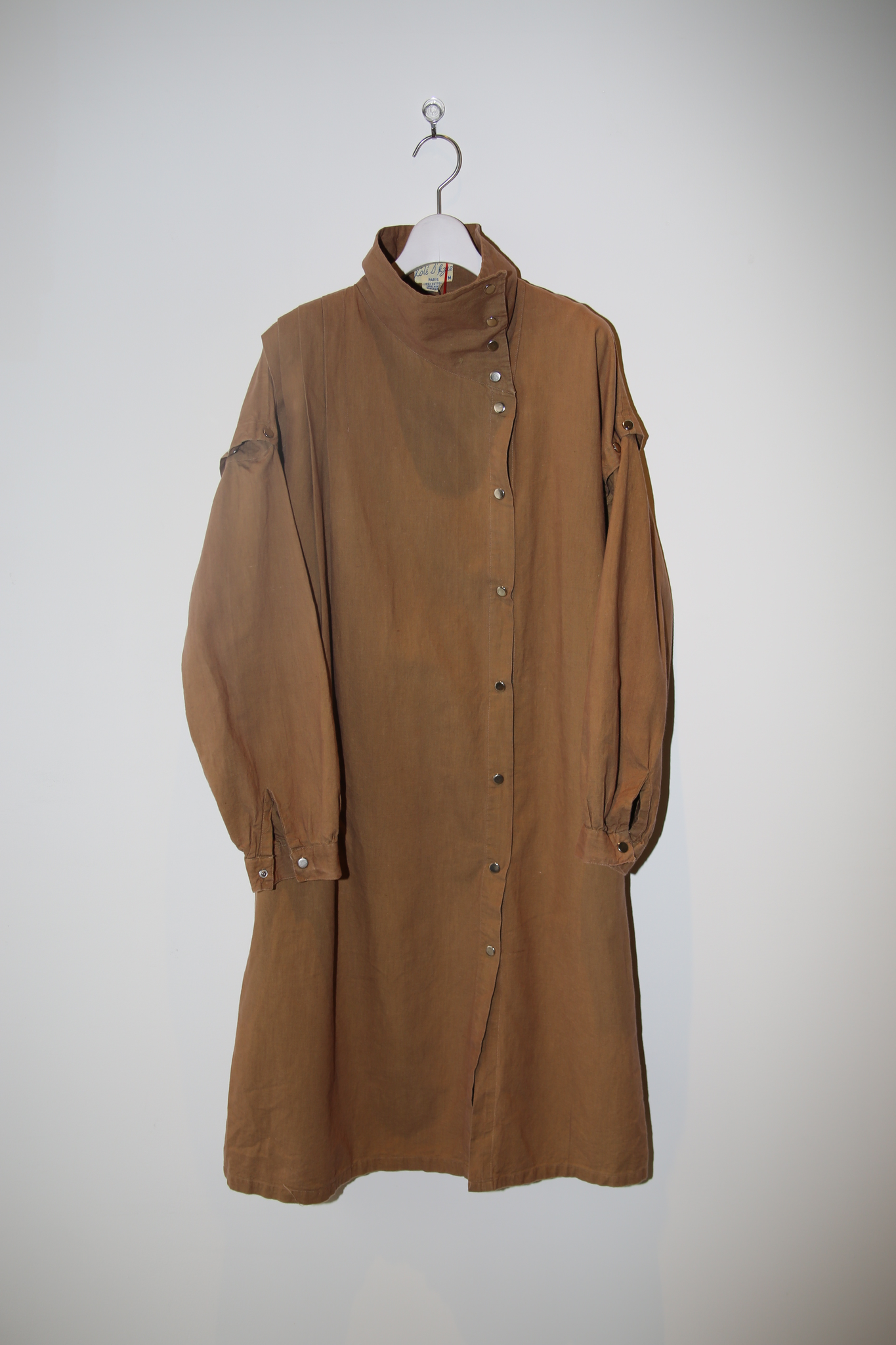 1980 VINTAGE / DETACHED SLEEVE 2WAY DRESS IN COTTON