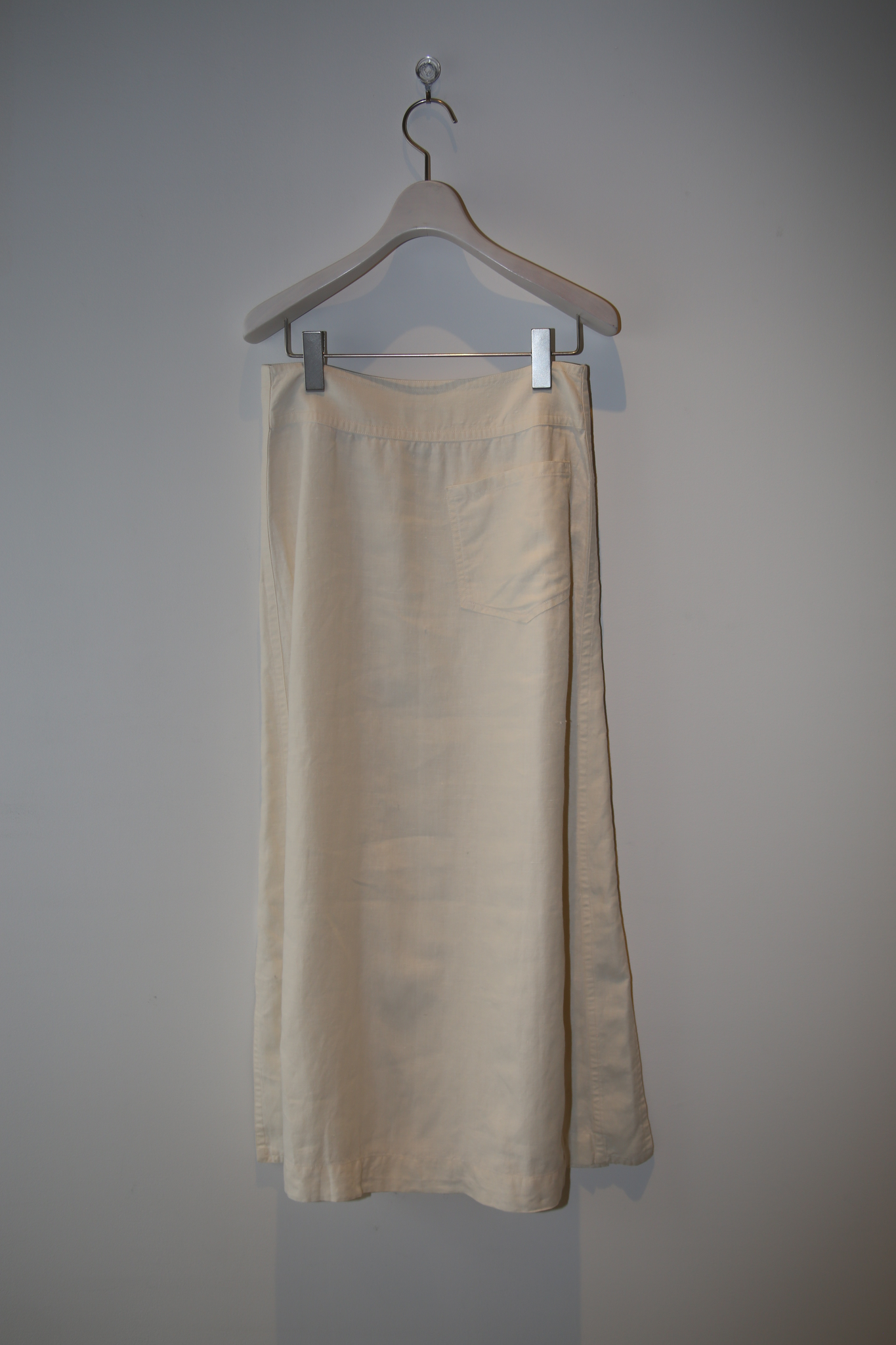 1990 ISSEY MIYAKE / LINEN LONG SKIRT WITH SAILOR BUTTON