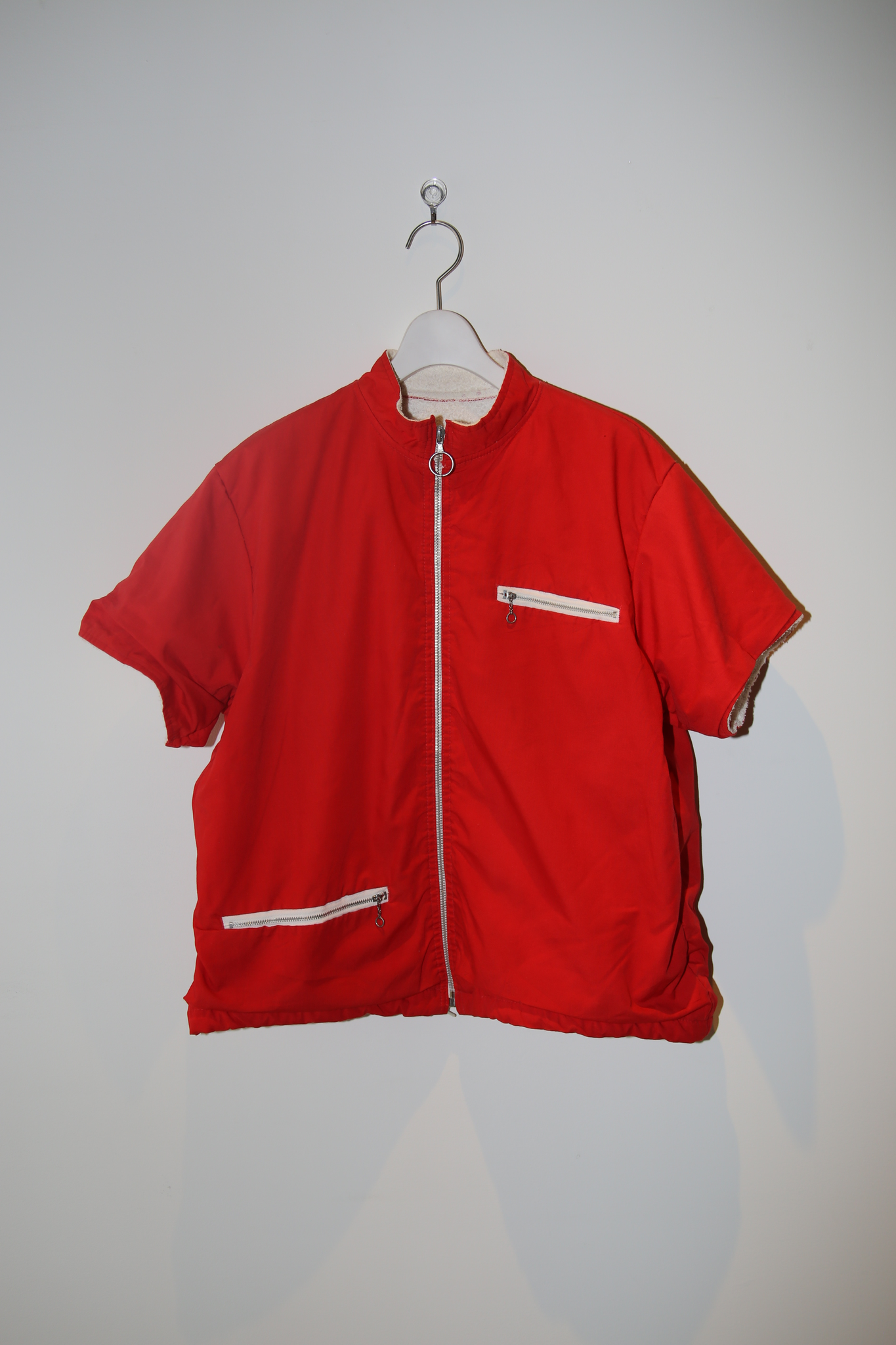 1970 VINTAGE / PILE LINER COTTON BEACH SHIRT JACKET IN RED