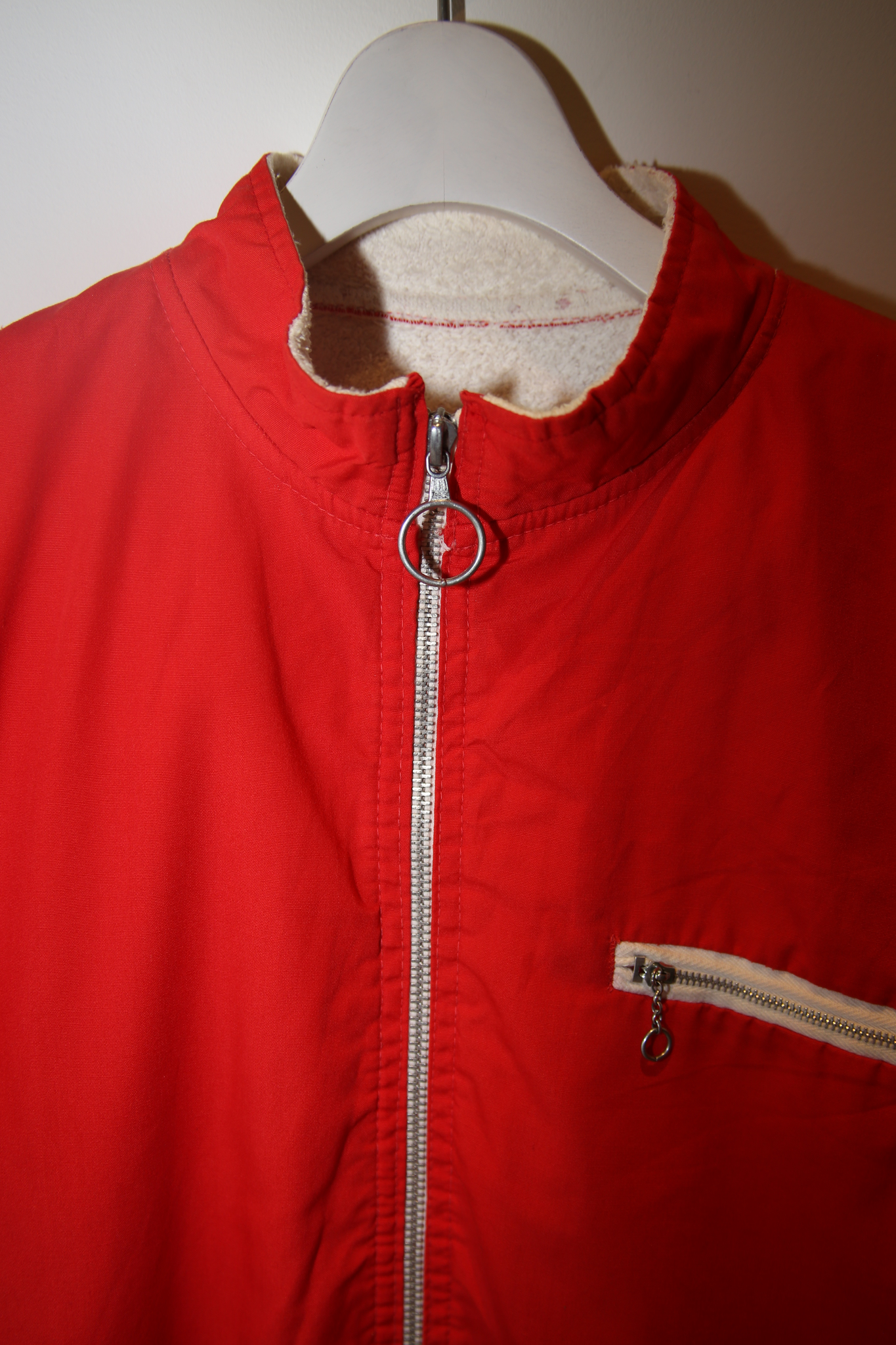 1970 VINTAGE / PILE LINER COTTON BEACH SHIRT JACKET IN RED