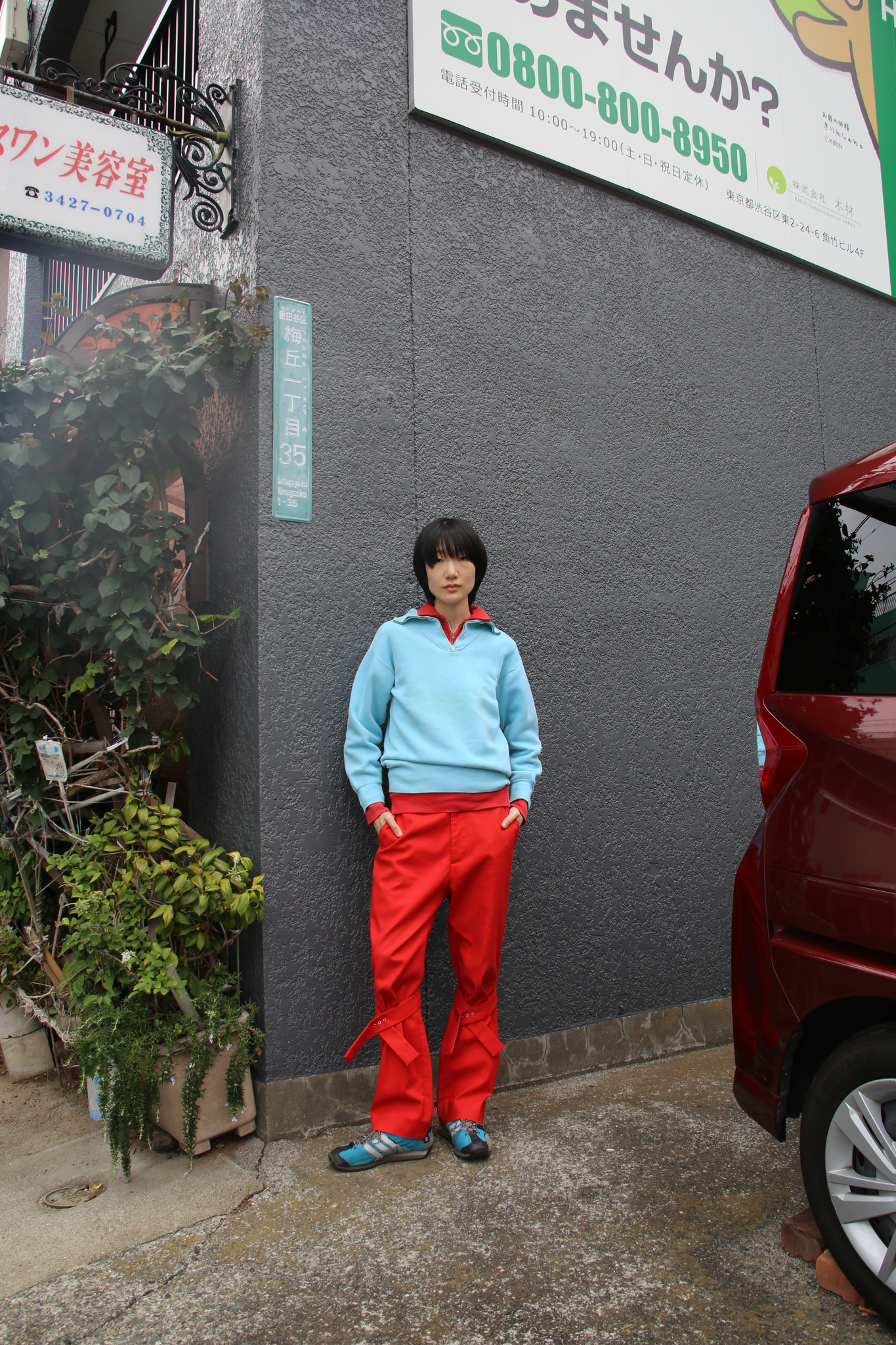 1960 VINTAGE / HIGH NECK SWEAT SHIRT WITH HALF ZIPPER