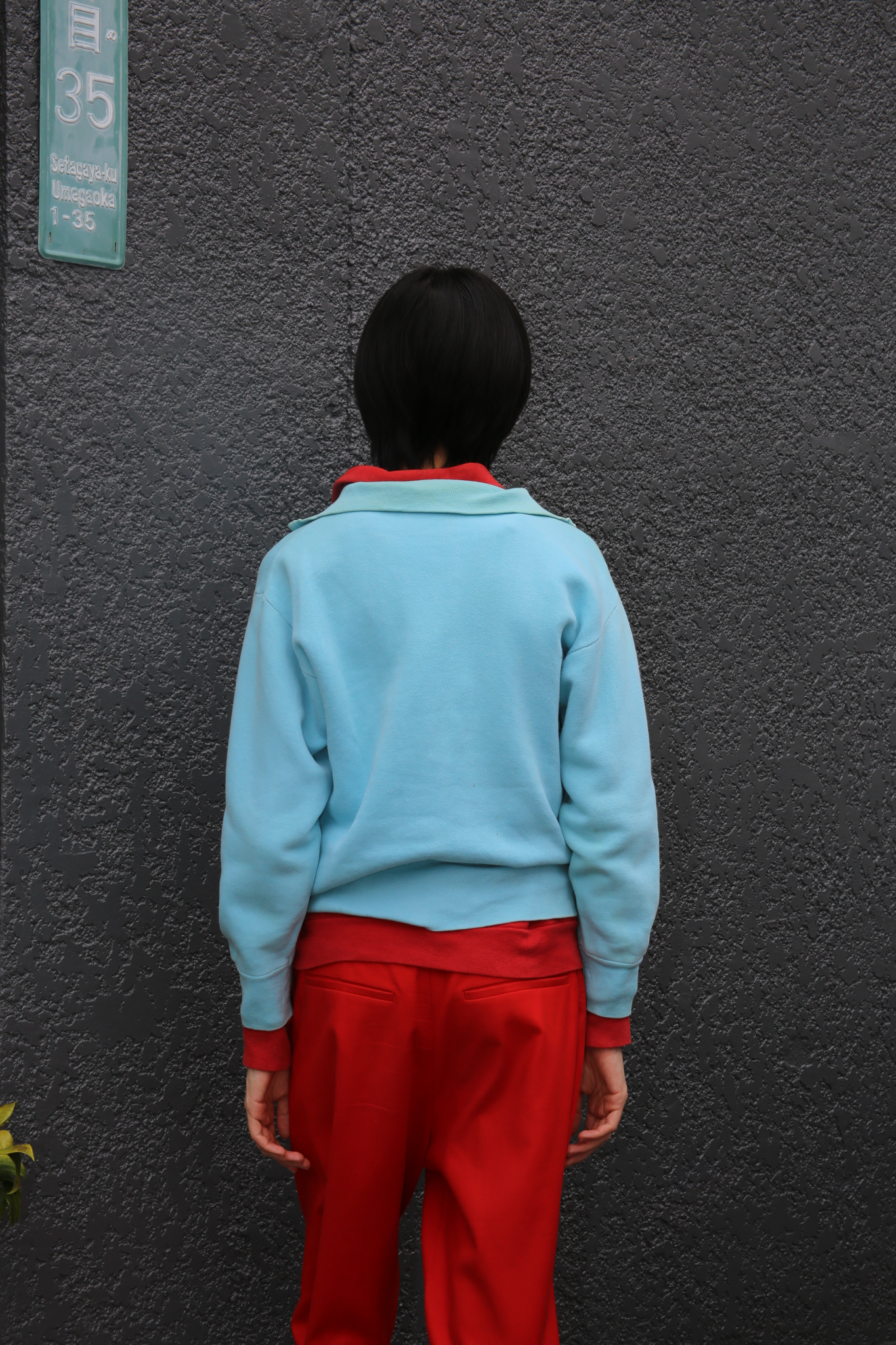 1960 VINTAGE / HIGH NECK SWEAT SHIRT WITH HALF ZIPPER
