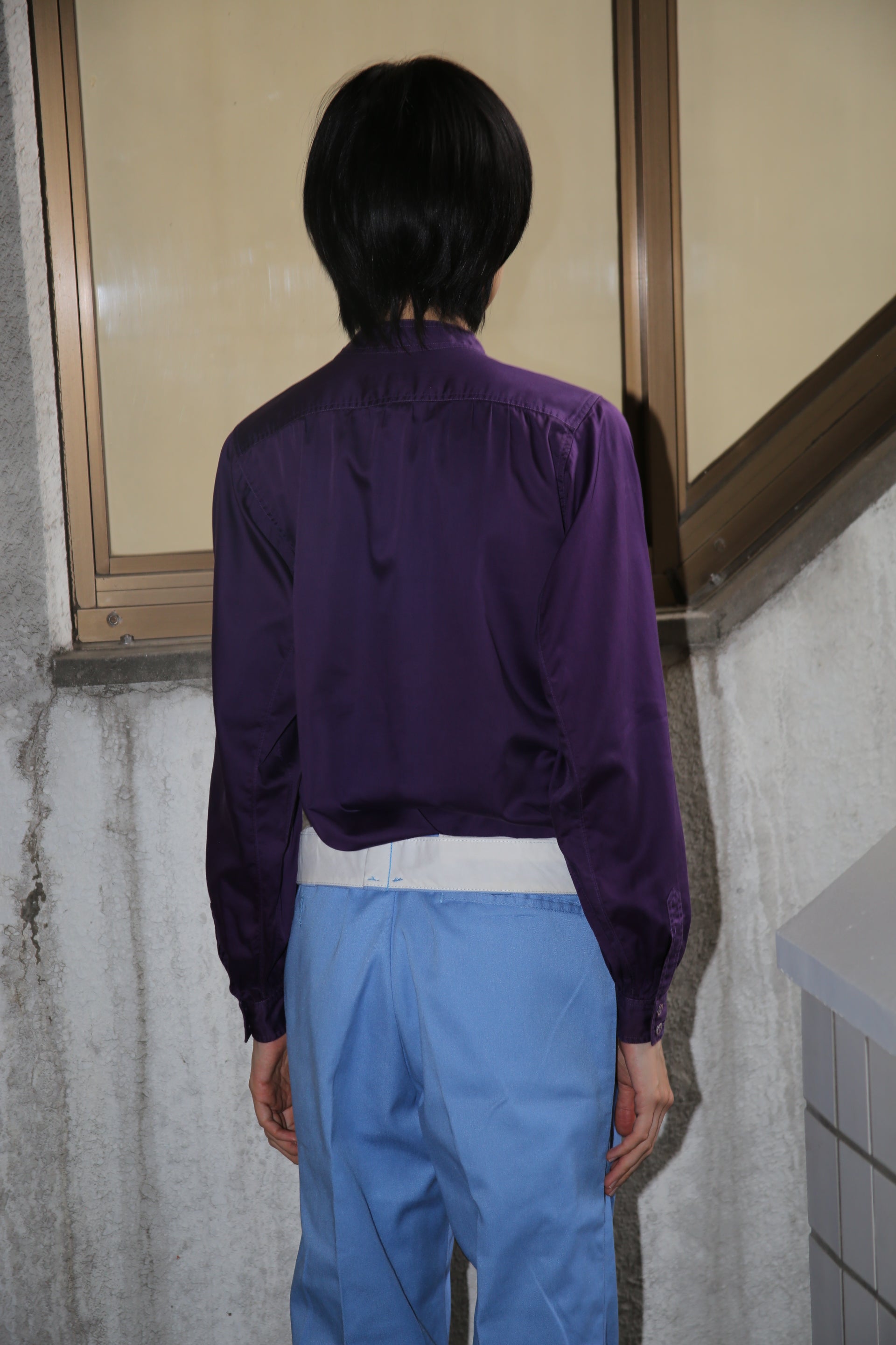 1970 YVESSAINTLAURENT / COTTON PULLOVER SHIRT IN PURPLE