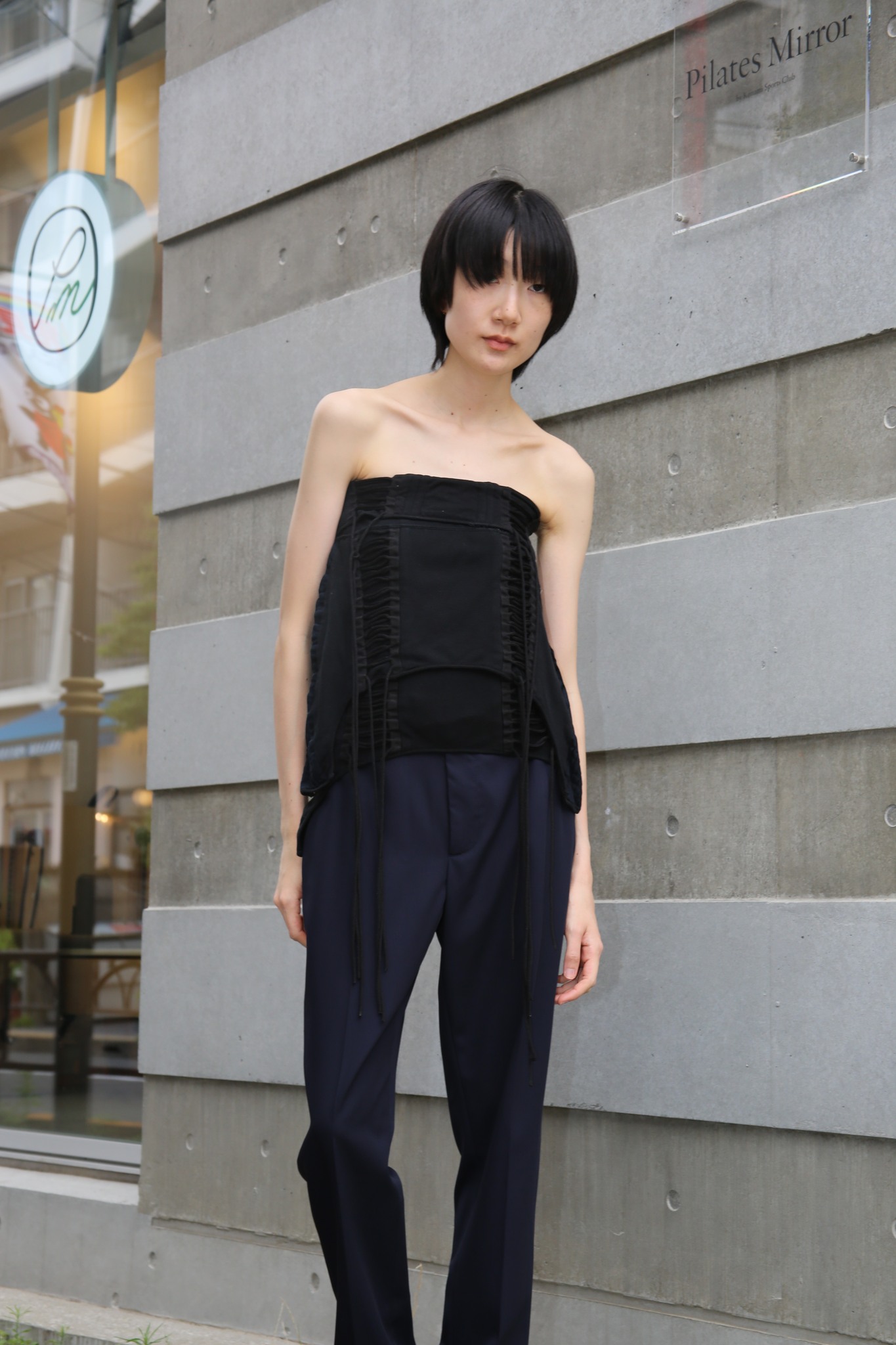 2000 HELMUT LANG / 2WAY LACE UP CORSET SKIRT & BARE TOP