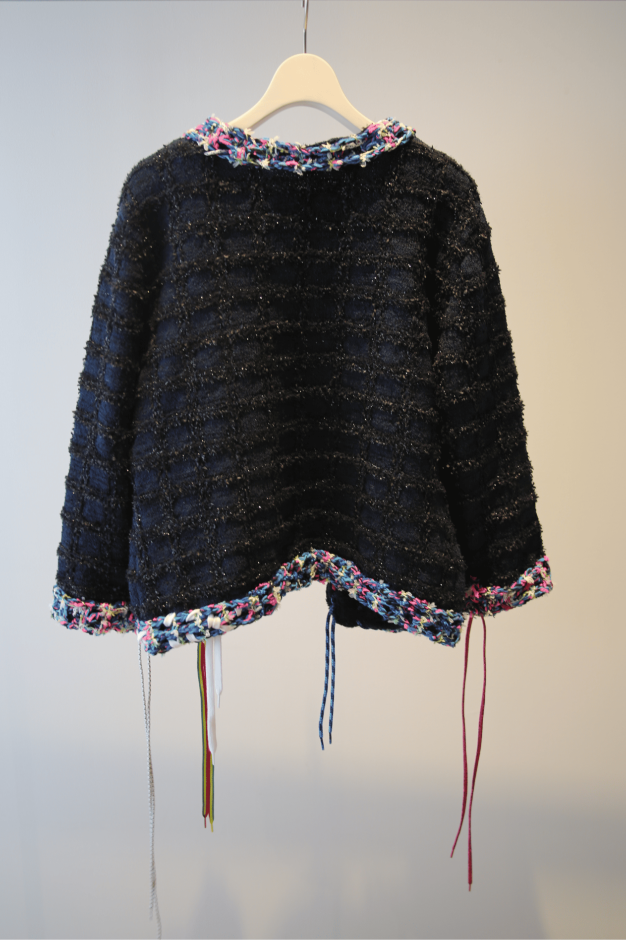 JULIE KEGELS / KNITTED TWEED JACKET IN NAVY