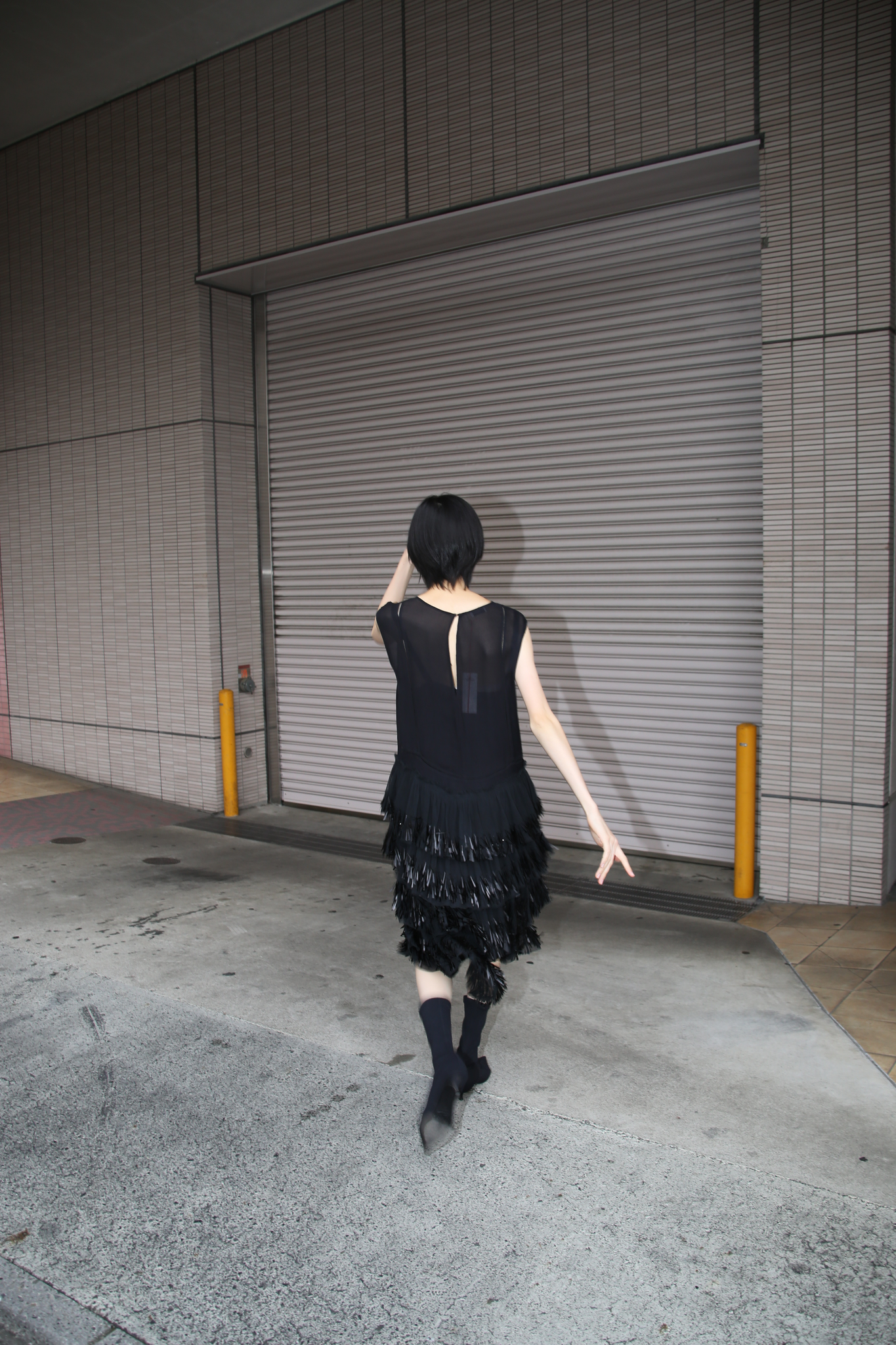 2010 DRIES VAN NOTEN / SILK FLAPPER DRESS WITH SEQUIN EMBROIDERY