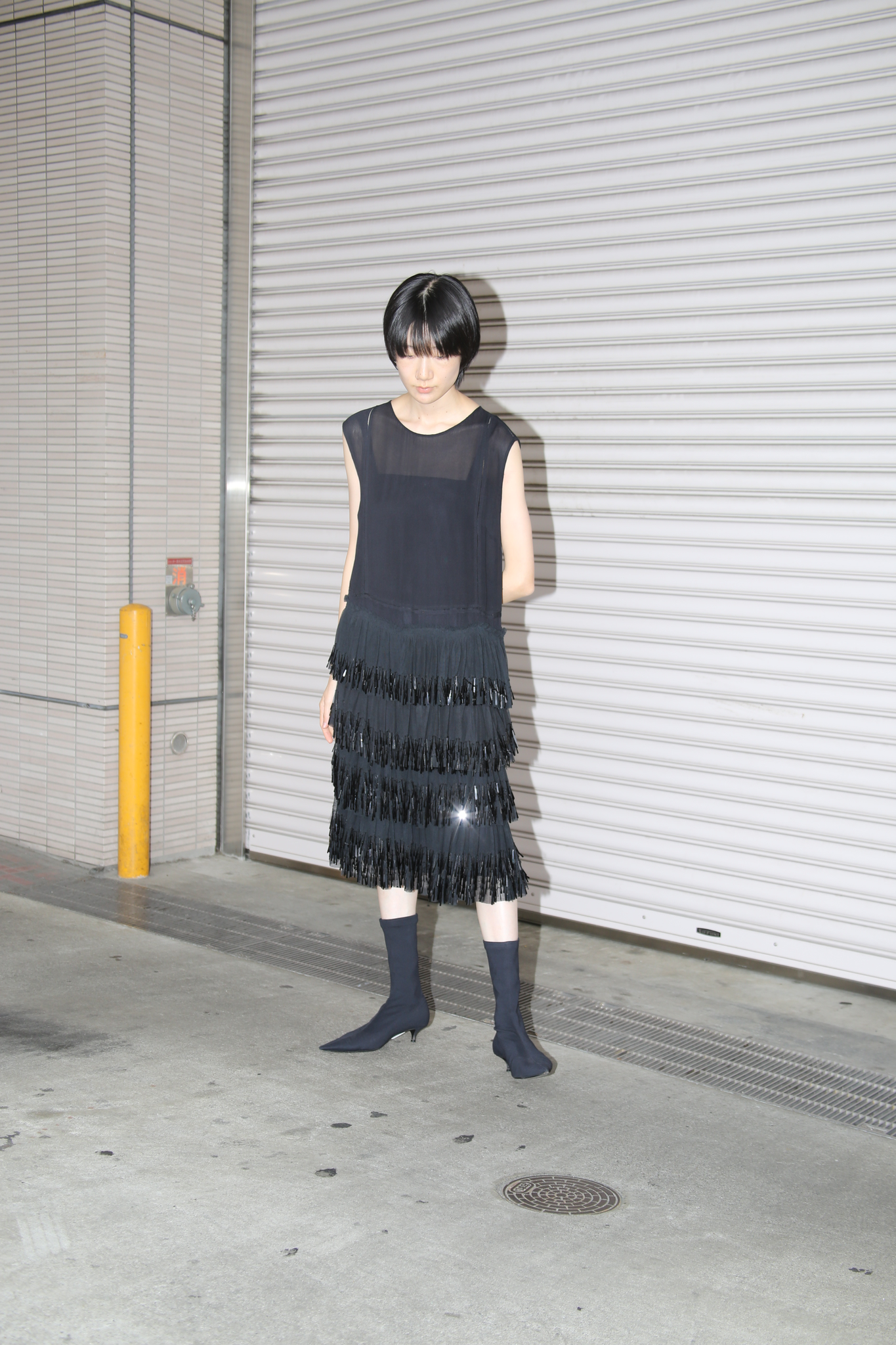 2010 DRIES VAN NOTEN / SILK FLAPPER DRESS WITH SEQUIN EMBROIDERY
