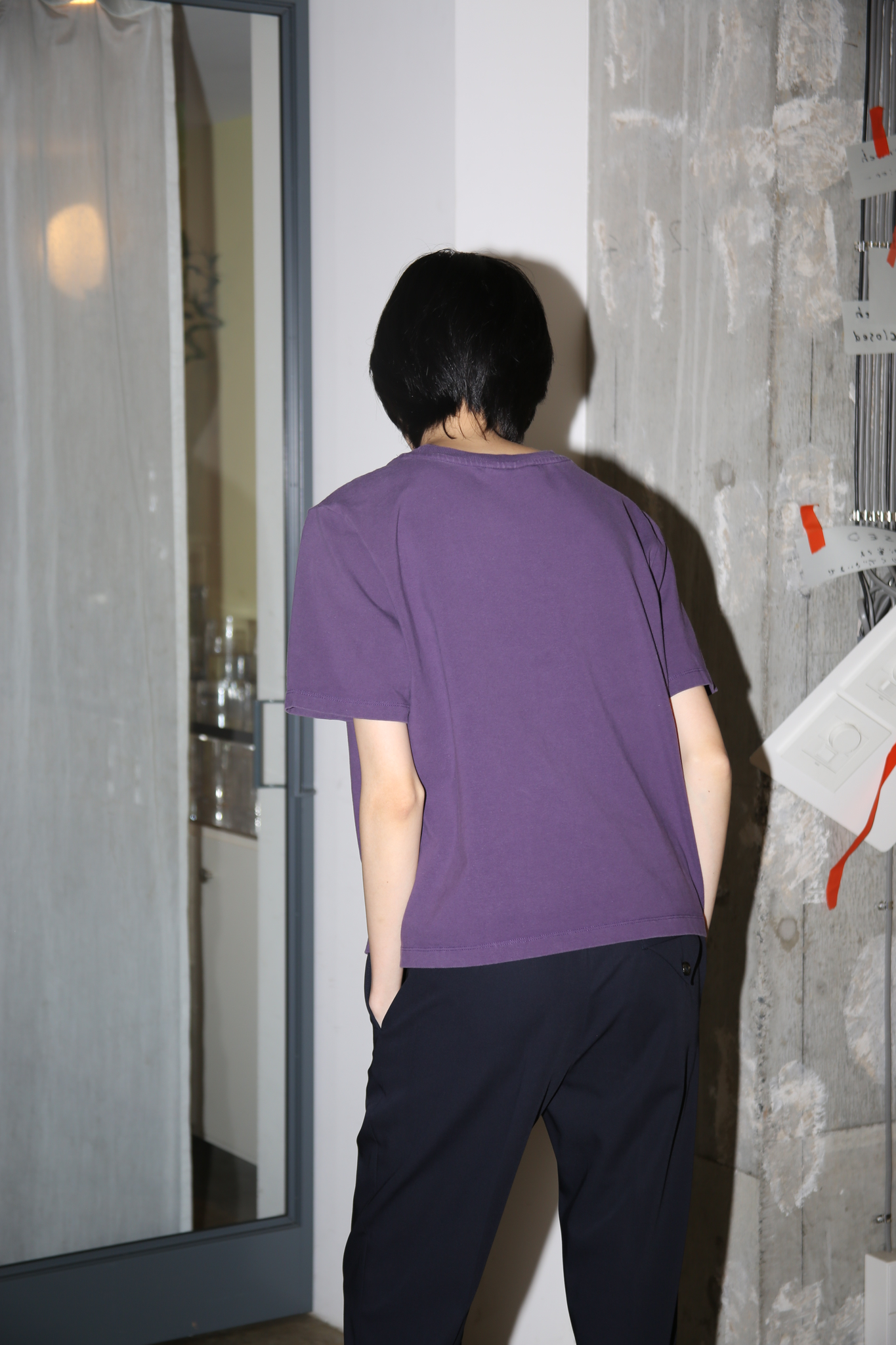 1990 FILA / ONE POINT SHORT BOXY T-SHIRT IN PURPLE
